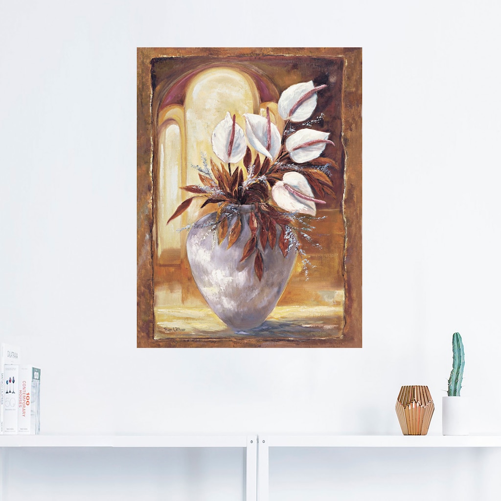 Wohnen Wohnaccessoires Artland Wandbild »Weiße Blumen in Vase I«, Blumen, (1 St.), in vielen Größen & Produktarten -Leinwandbild