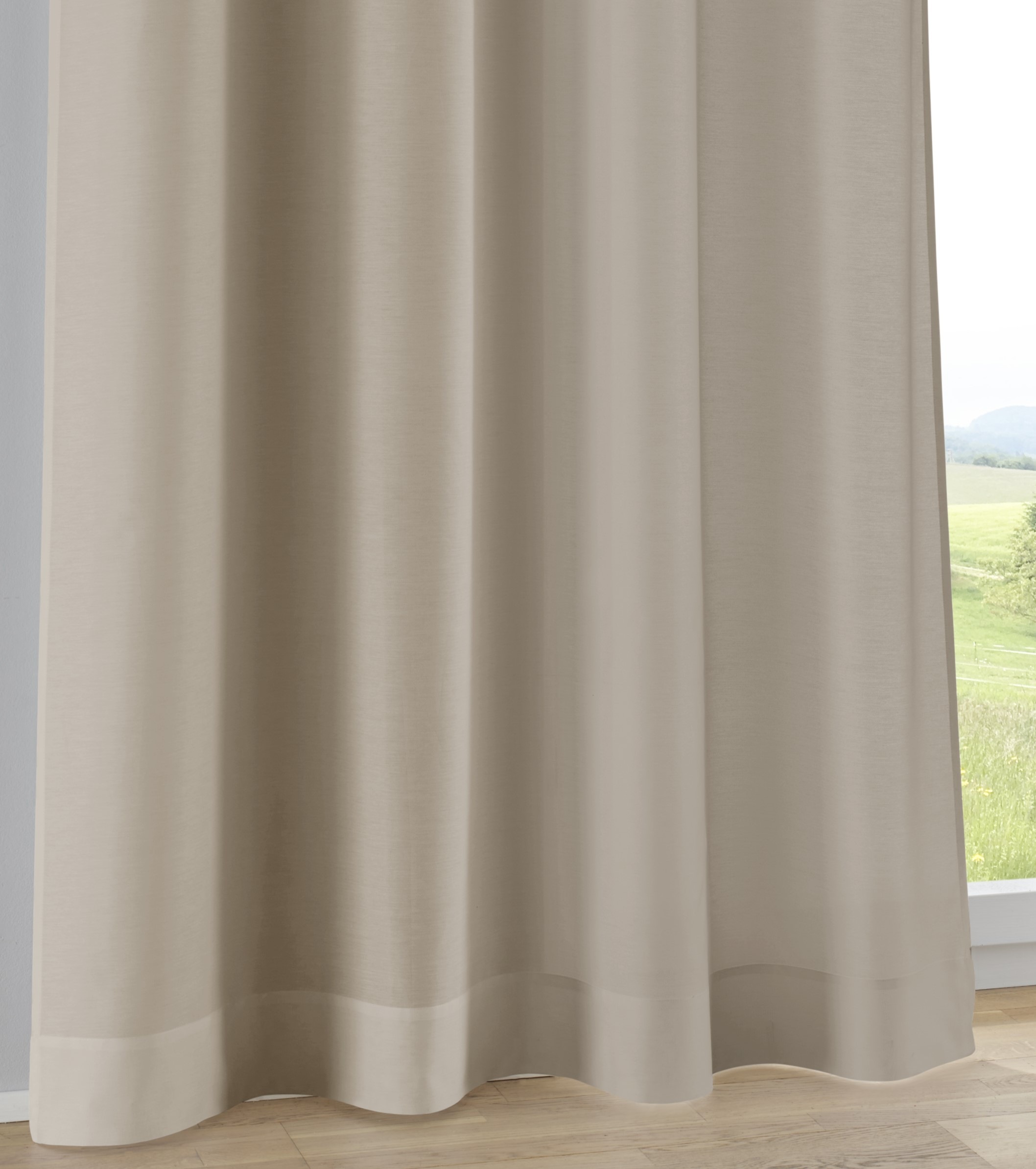 Thumbnail - Kutti Vorhang "Kessy" Ösen 1 Stk. tlg. Eleganter Uni-Vorhang mit dekorativer Biesenblende