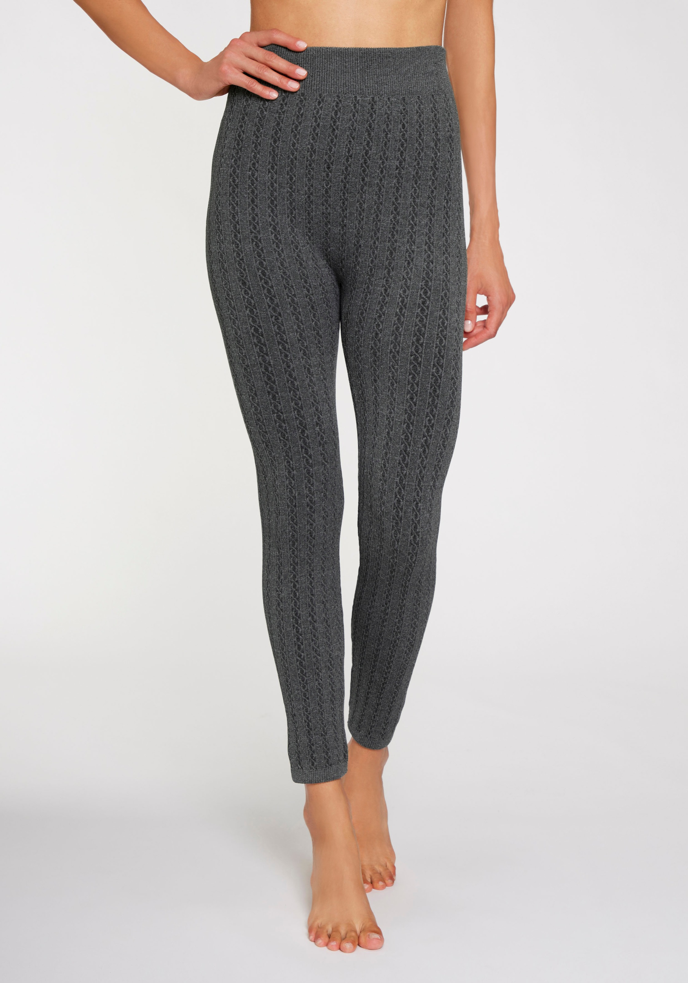 Lavana Strickstrumpfleggings, mit Zopfmuster und innen weich angeraut günstig online kaufen