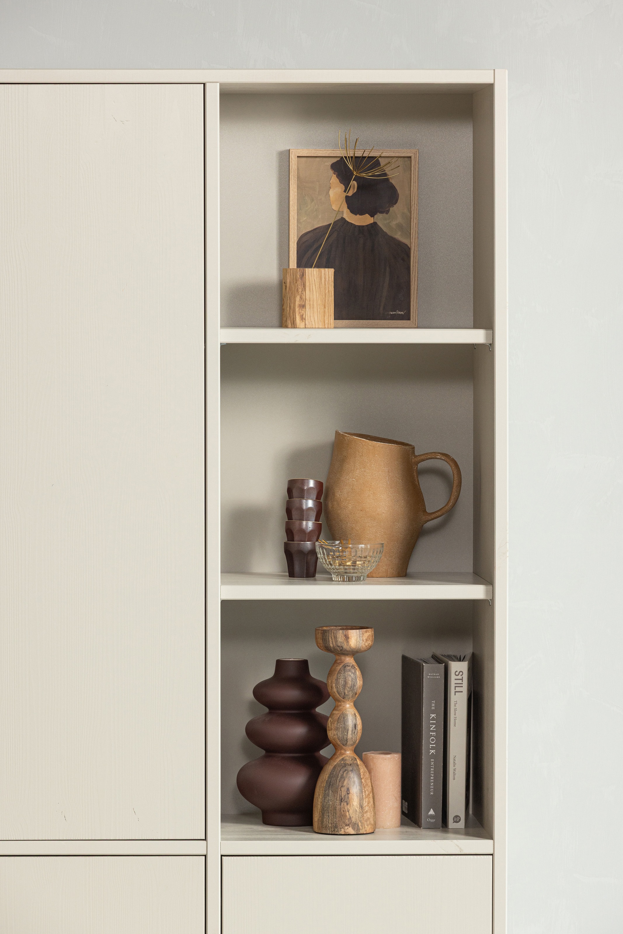 WOOOD Mehrzweckschrank »WOOOD MEREL ABLAGESCHRANK KIEFER DUST [fsc]« Merel Aufbewahrungsschrank, FSC-Kiefer, viel Stauraum, Push-to-Open