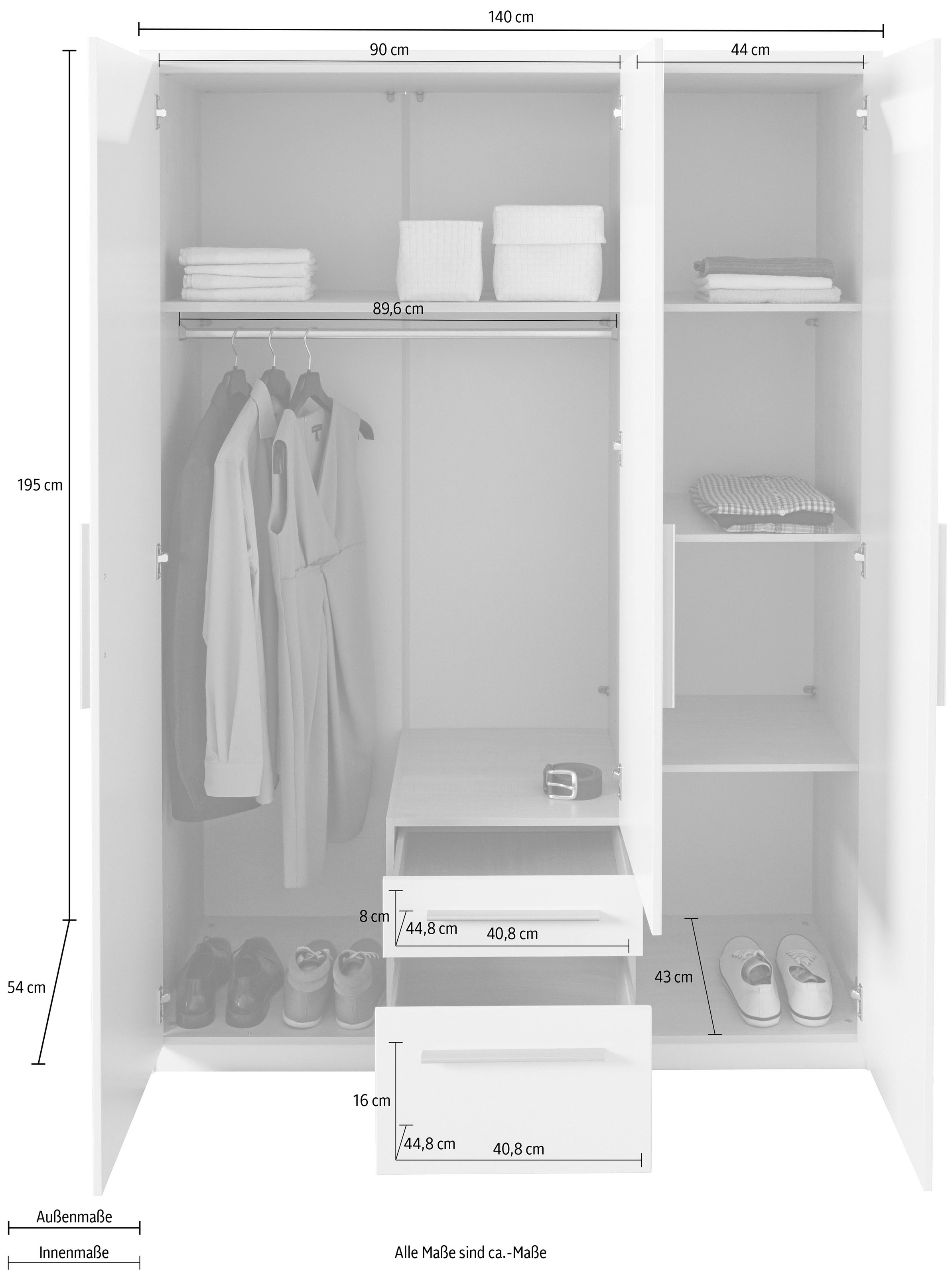 priess Kleiderschrank, in 3 Breiten