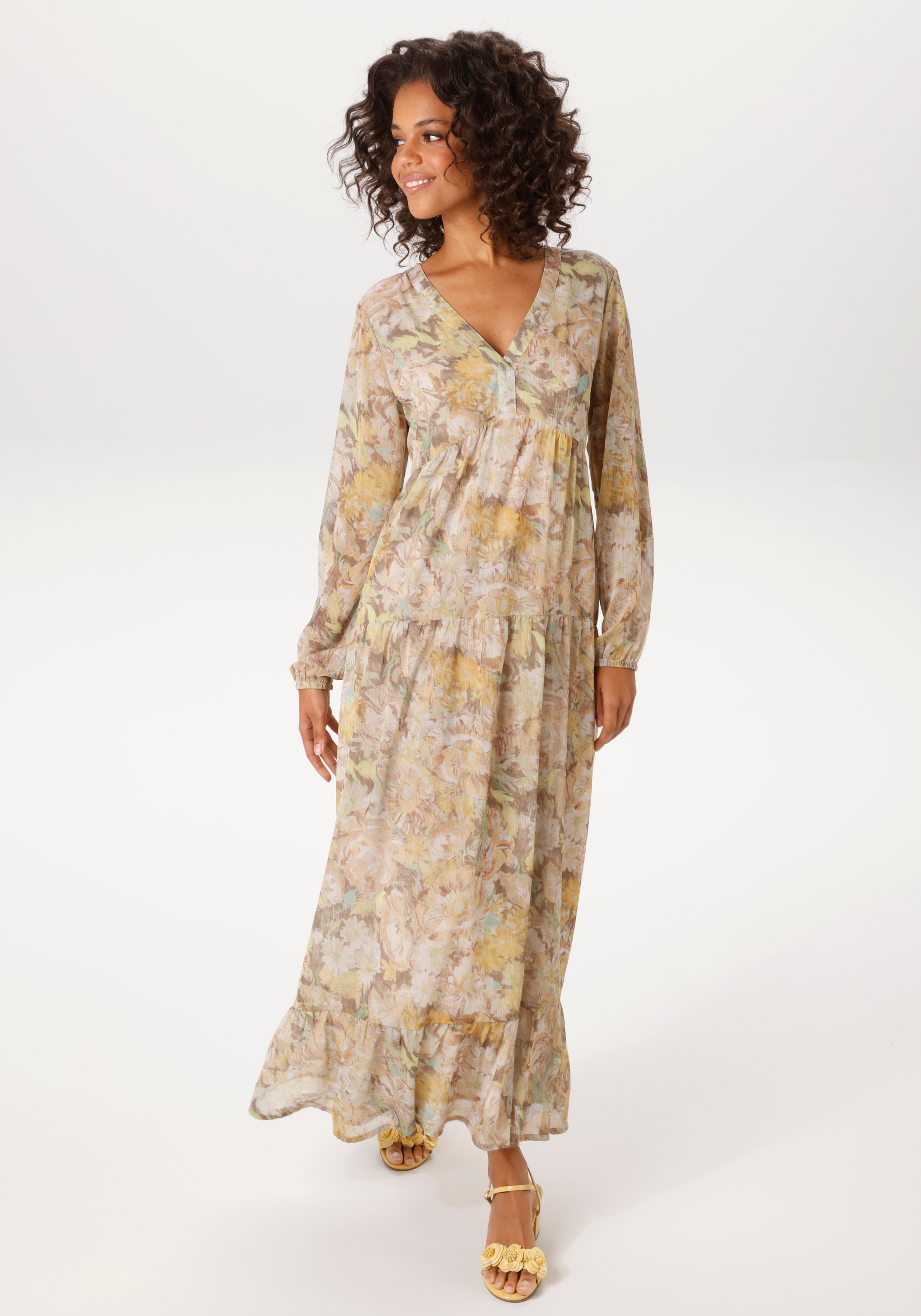 Aniston CASUAL Maxikleid mit pastellfarbenen Blumendruck