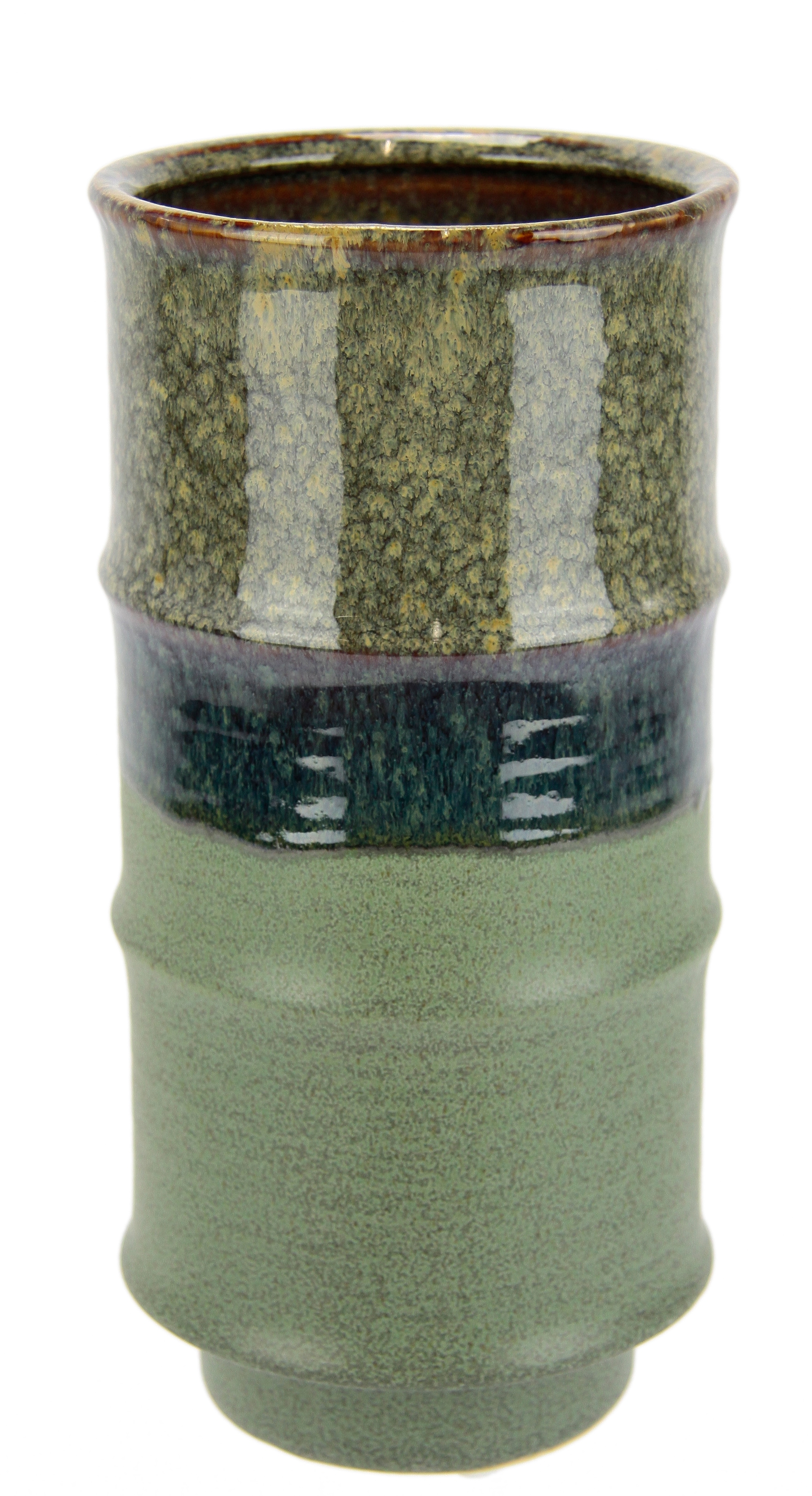 I.GE.A. Dekovase "Blumenvase aus Keramik, geriffelt, Zylinderform, matt glänzend" Keramikvase, Dekoration, Vase für Blumen, Zweige und Kunstblumen