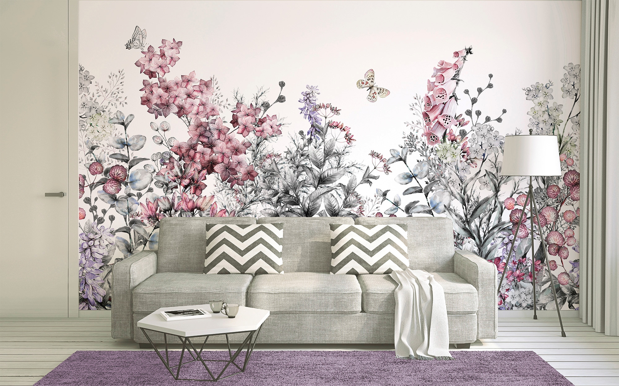 living walls Fototapete »Designwalls Flower Painting«, Vlies, Wand, Schräge, Decke