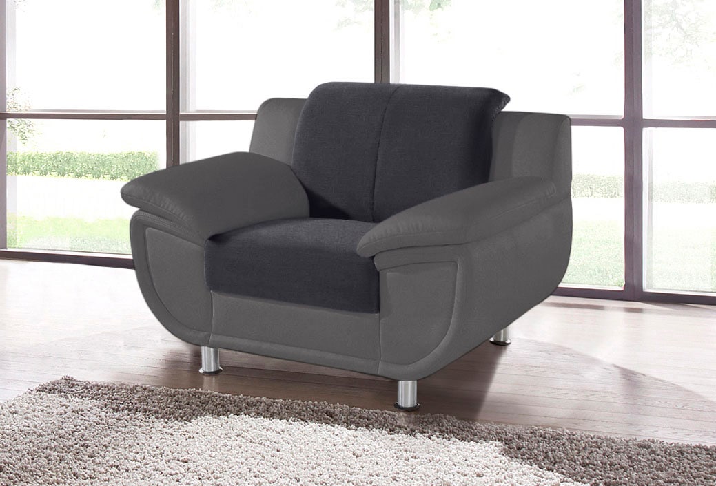 TRENDMANUFAKTUR Sessel "Rondo 3, Loungesessel, Breite 121cm" wahlweise mit komfortablem Federkern, mit extra breiten Armlehnen