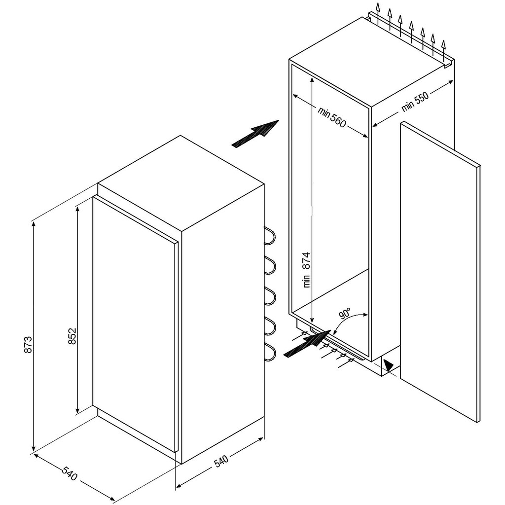 Amica Einbaugefrierschrank »EGS 16163«, 88,0 cm hoch, 54,0 cm breit