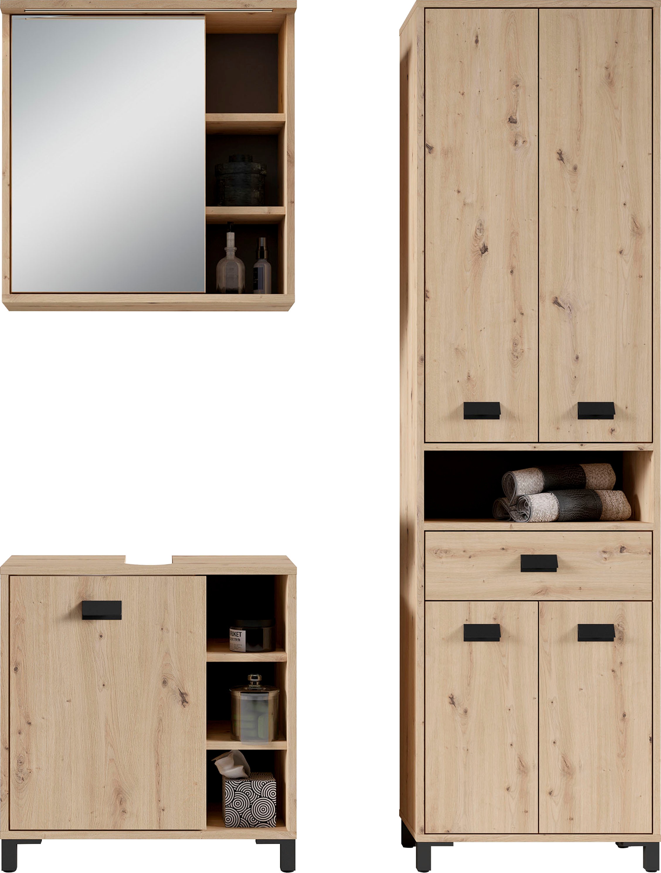 byLIVING Badmöbel-Set "Wellness" Komplett-Set, 3-tlg, 3 Stk. tlg. günstig online kaufen