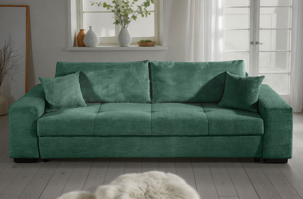 COLLECTION AB "Kreta, B: 248 cm, Liegefl. 137x195 cm" Schlaffunktion, Bettkasten & 2 Zierkissen, optional mit Topper