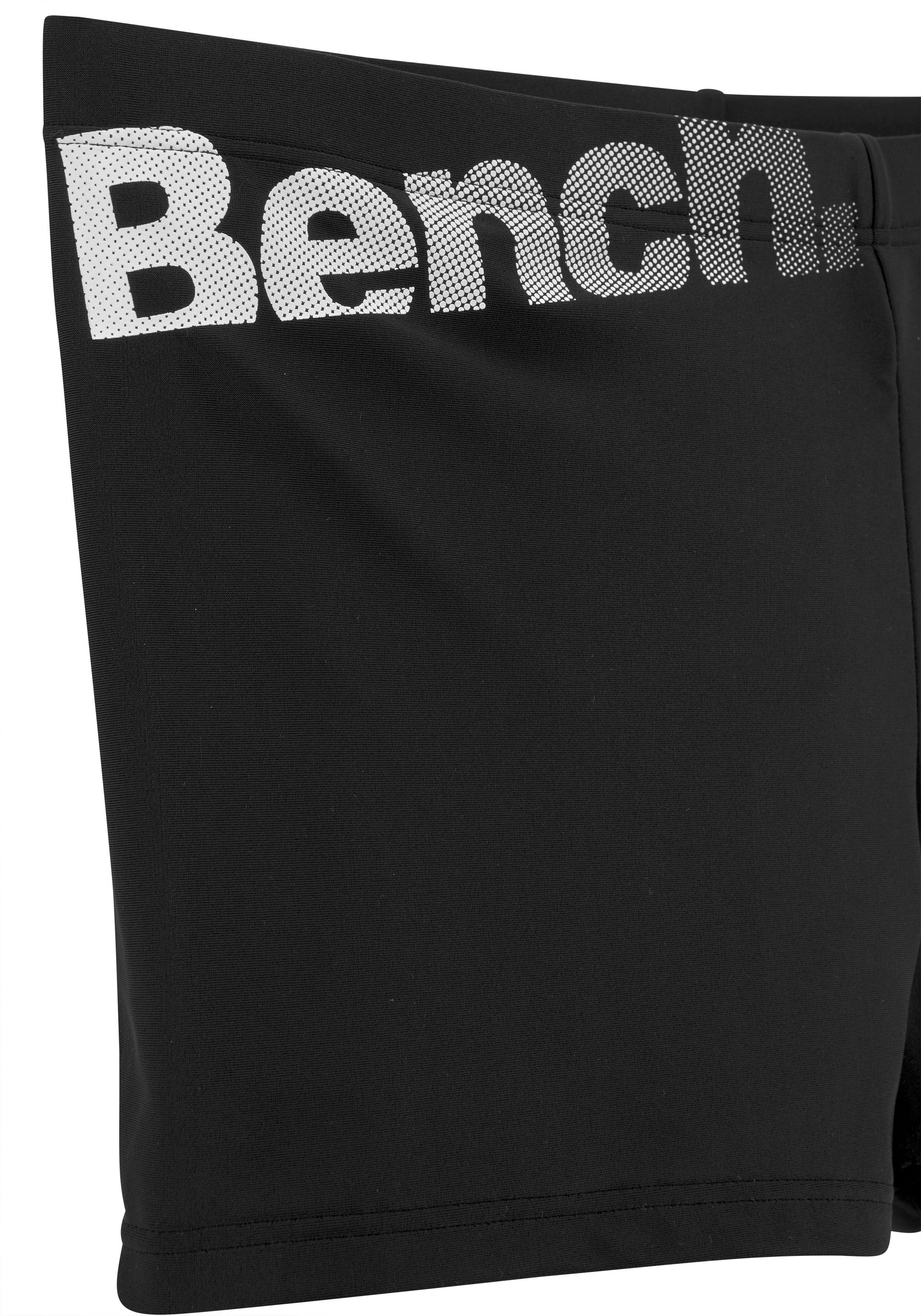 Boxer-Badehose BENCH., Herren, Gr. 8, N-Gr, schwarz, Recycling-Polyamid, kontrastfarbene Details, unifarben, Badehosen, mit Bench-Schriftzug 3