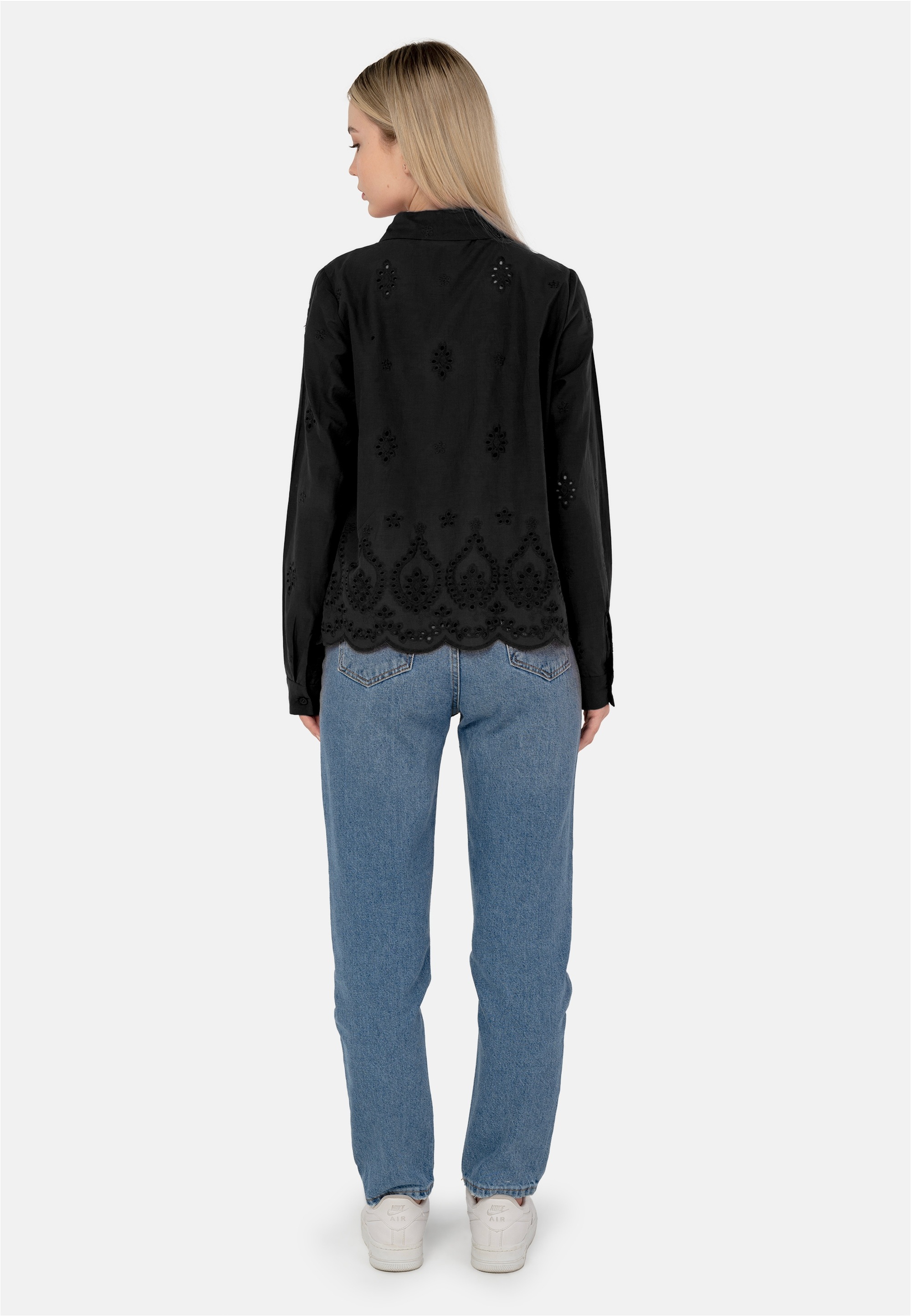 freshlions Klassische Bluse »Kate«, mit luftigem Lochmuster