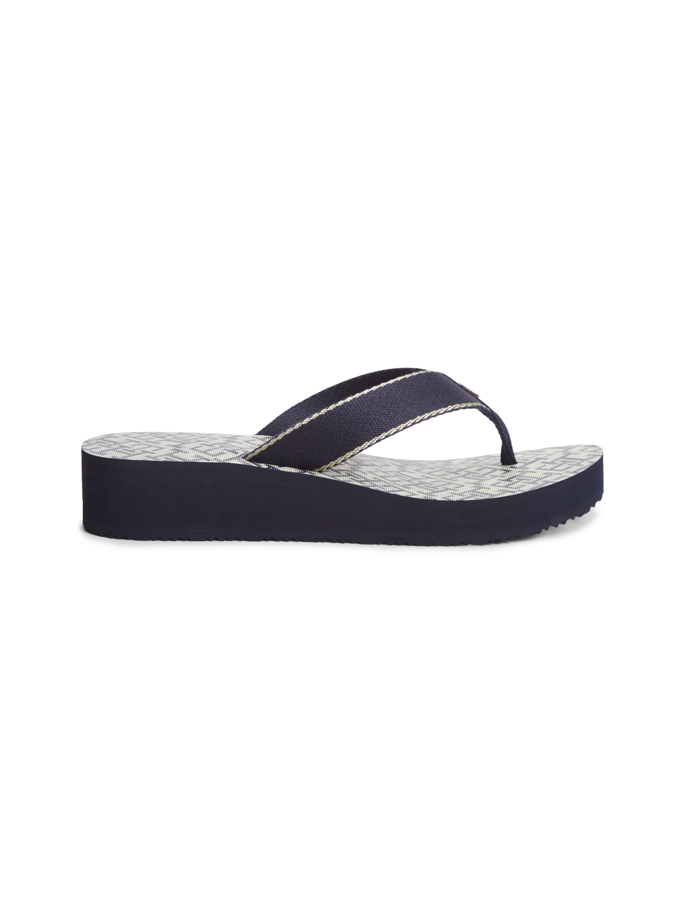 Tommy Hilfiger Zehentrenner »TH MONOGRAM MID WEDGE SANDAL«  Sommerschuh, Dianette mit logobedruckter Innensohle