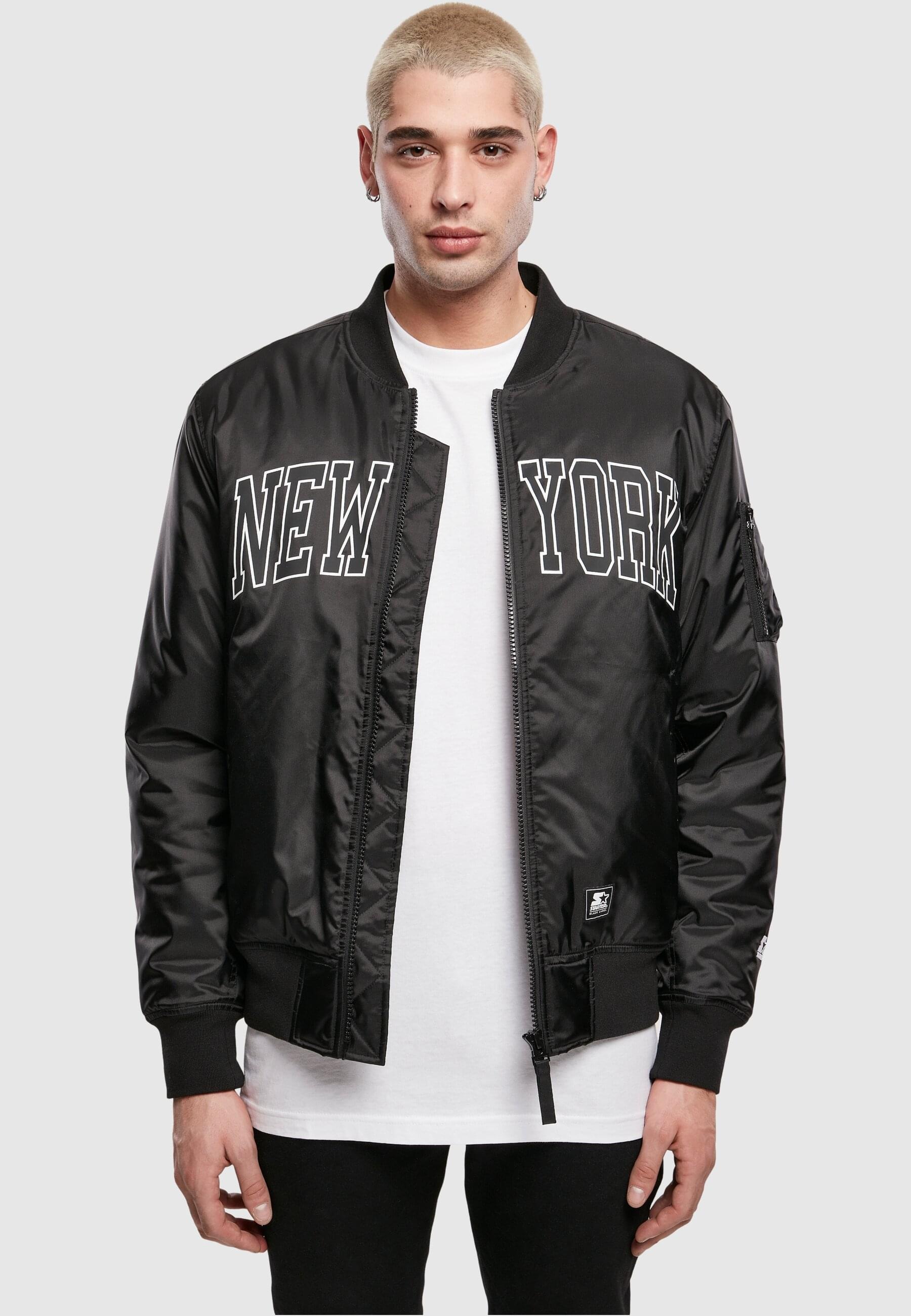 Starter Black Label Bomberjacke »Starter Black Label Herren Starter New York Bomber Jacket«, (1 St.), ohne Kapuze