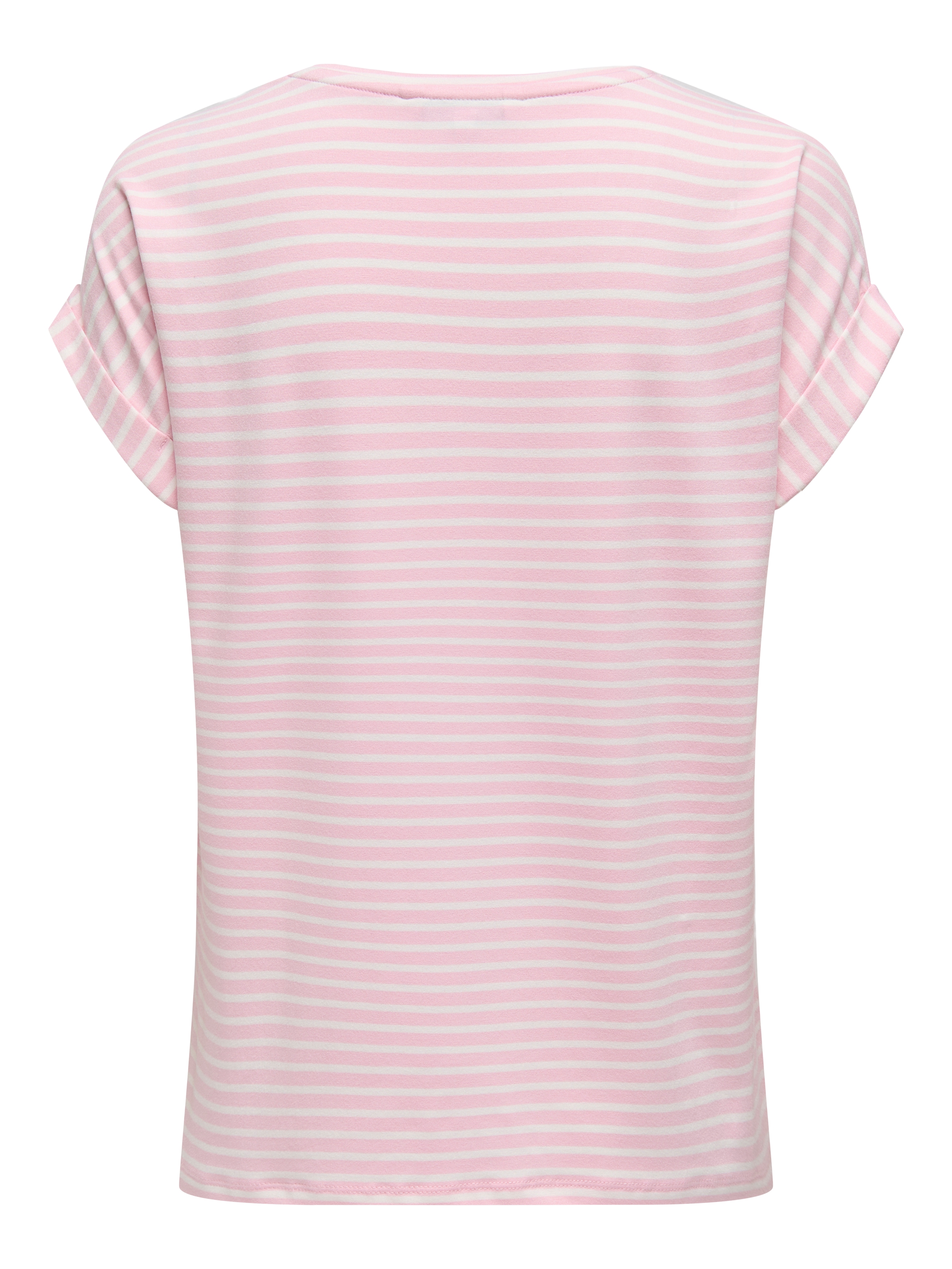 ONLY T-Shirt »ONLMOSTER STRIPE S/S O-NECK TOP JRS NOOS«, mit Aufschlag am Arm