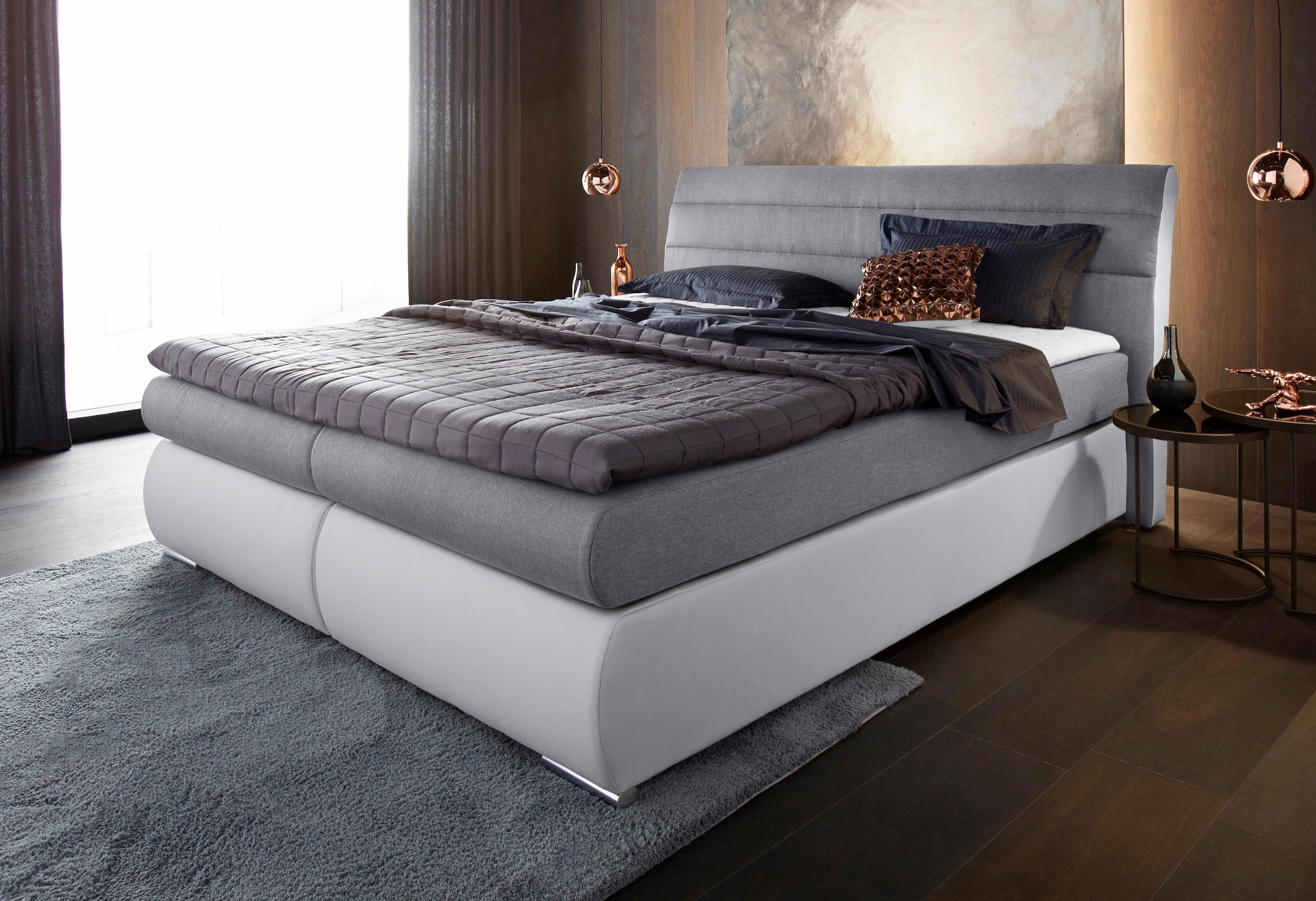 Places of Style Boxspringbett »Luna«, bis zu 3 Härtegrade, incl. Topper