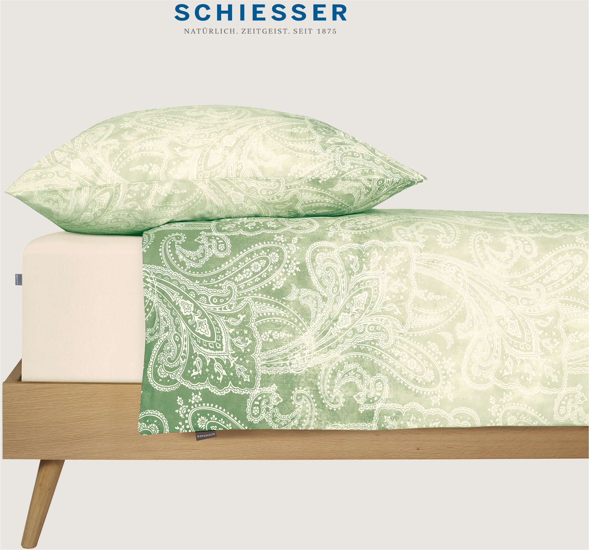 Schiesser Spannbettlaken »Flexi aus 95% Baumwolle und 5% Elastahan in Premium-Qualität«, für hohe Matratzen und Boxspringbetten geeignet, Made in Green