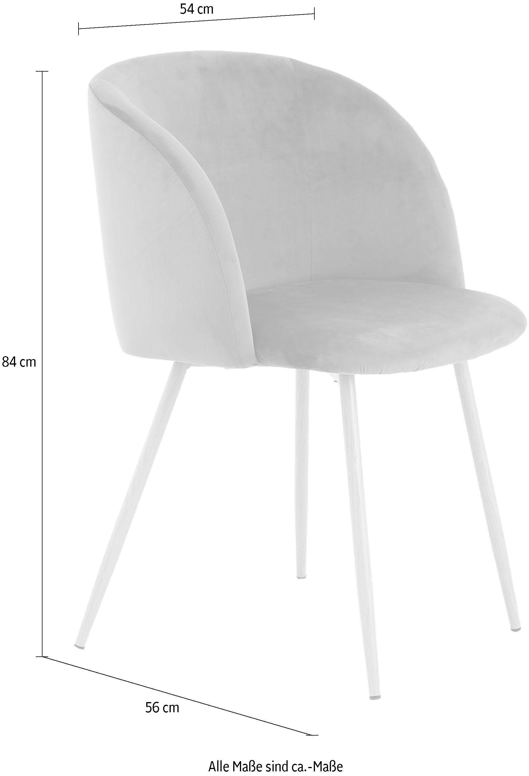 Kayoom Polsterstuhl »Stuhl Celina 110 2er-Set Grau,samtweicher Bezug in moderner Farbgebung« (Set) 2 Stk.samtweicher Bezug, bequem, zeitlos, Hingucker in jedem Wohnbereich