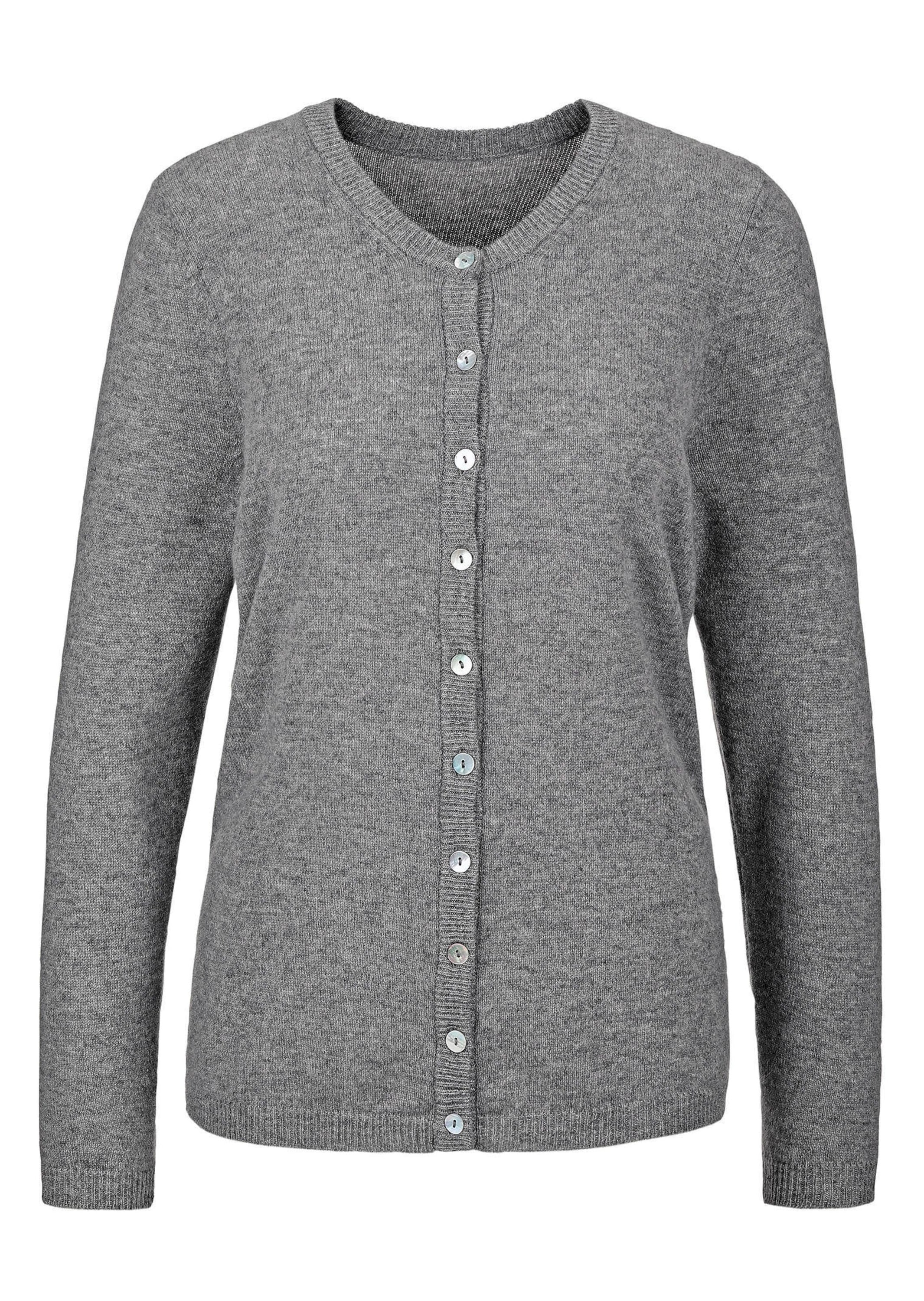 GOLDNER Strickjacke "Kurzgröße Eleganter Herbstcardigan mit Rundhals" Ohne