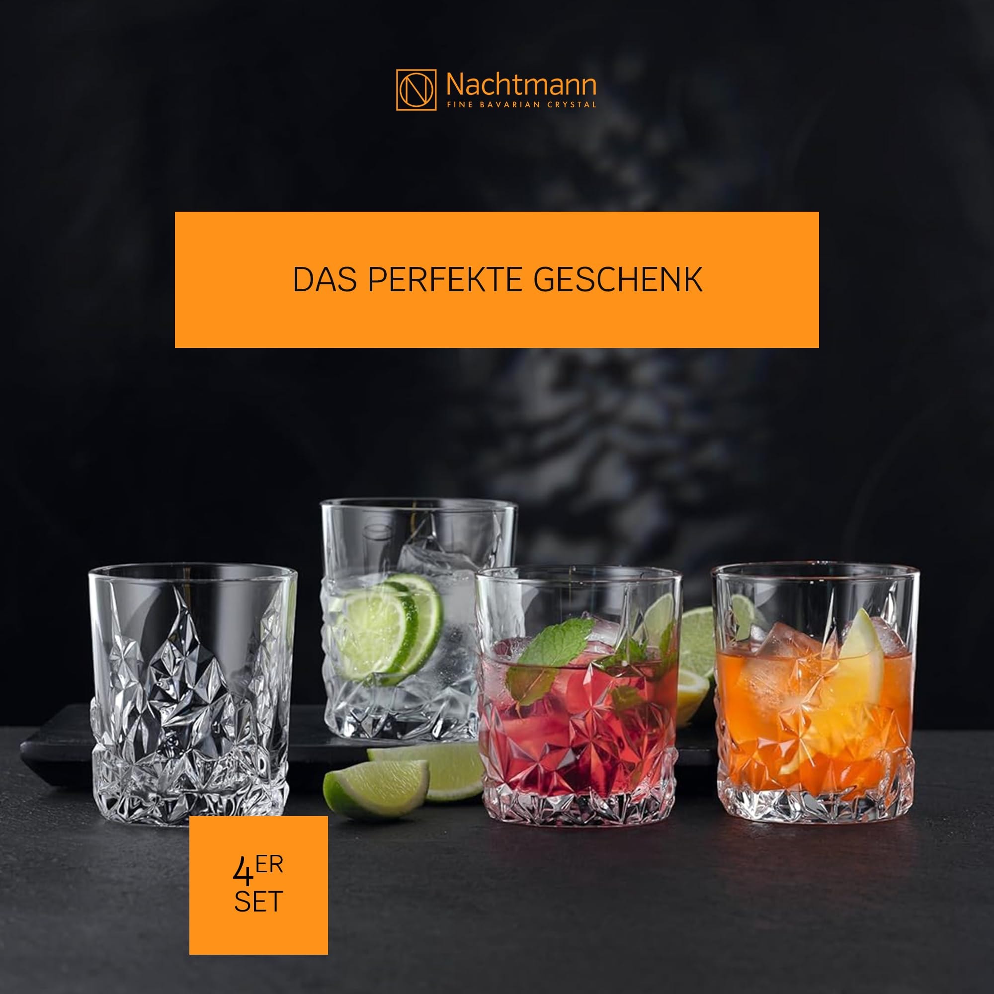 Nachtmann Whiskyglas »Whiskygläser Sculpture 340 ml 4er Set transparent«