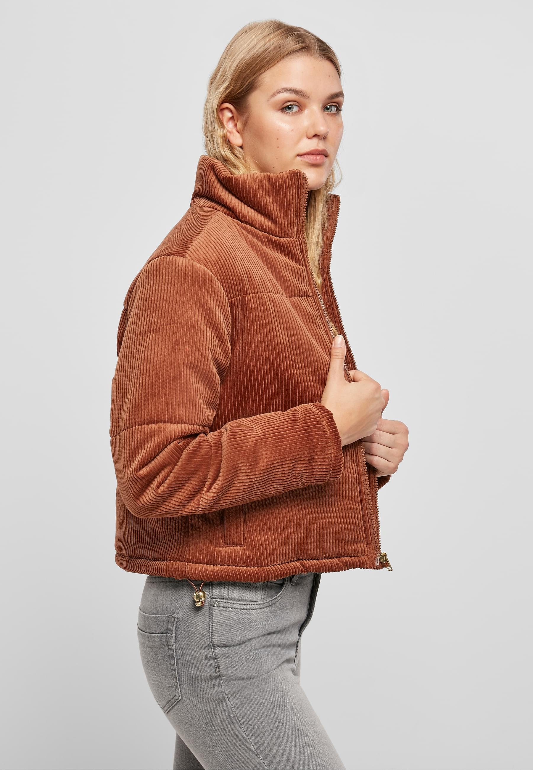 URBAN CLASSICS Winterjacke »Urban Classics Damen Ladies Corduroy Puffer Jacket«, (1 St.), ohne Kapuze
