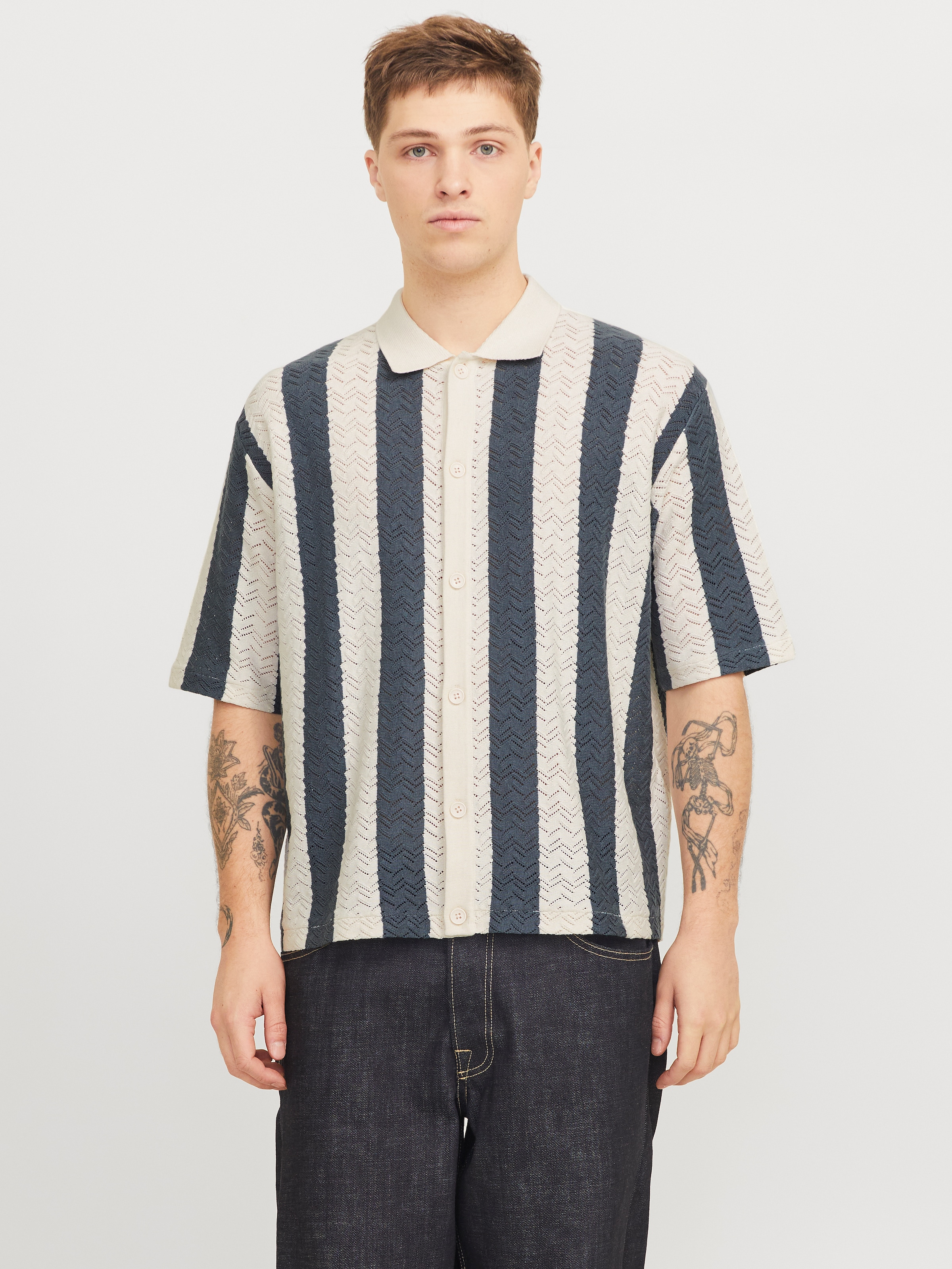 Jack & Jones Polokragenpullover "JORTYLER KNIT SS POLO SN" Baumwollmischung günstig online kaufen