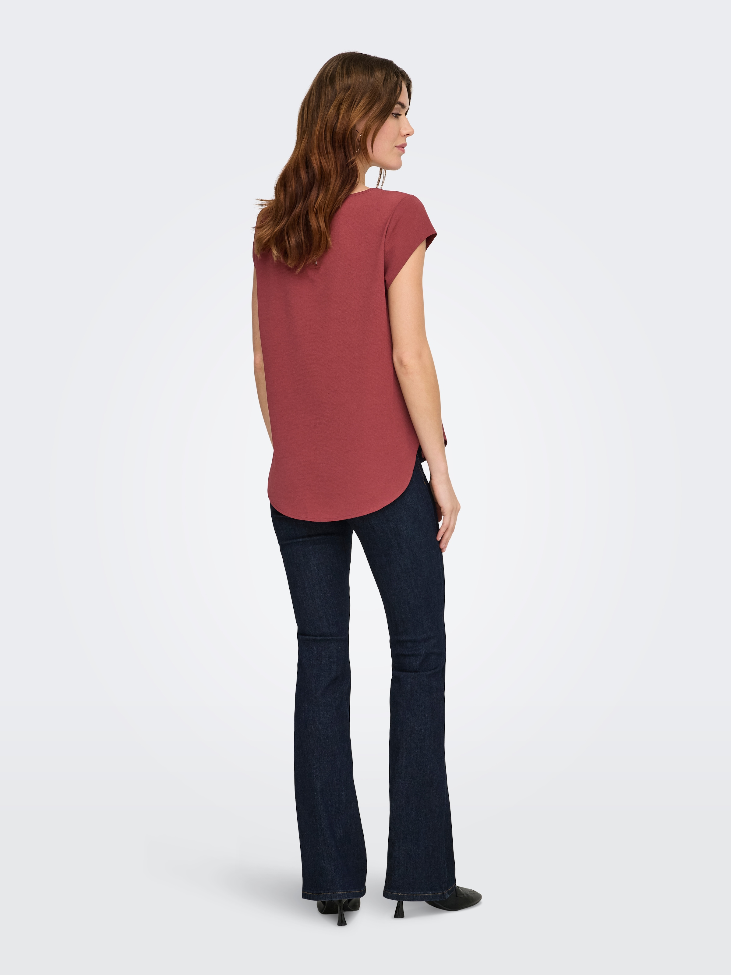ONLY Kurzarmbluse »ONLVIC – feminines Blusenshirt in lockerer Form« Materialmix, regular fit
