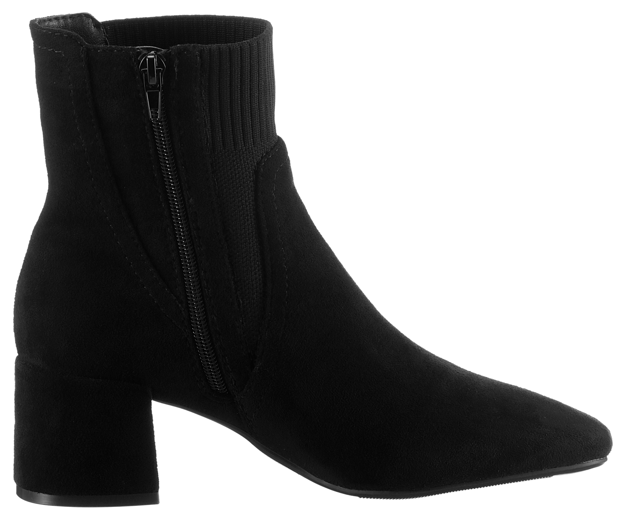 Aniston SHOES Stiefelette, Blockabsatz, Karreeform, mit Strick-Einsatz - NEUE KOLLEKTION