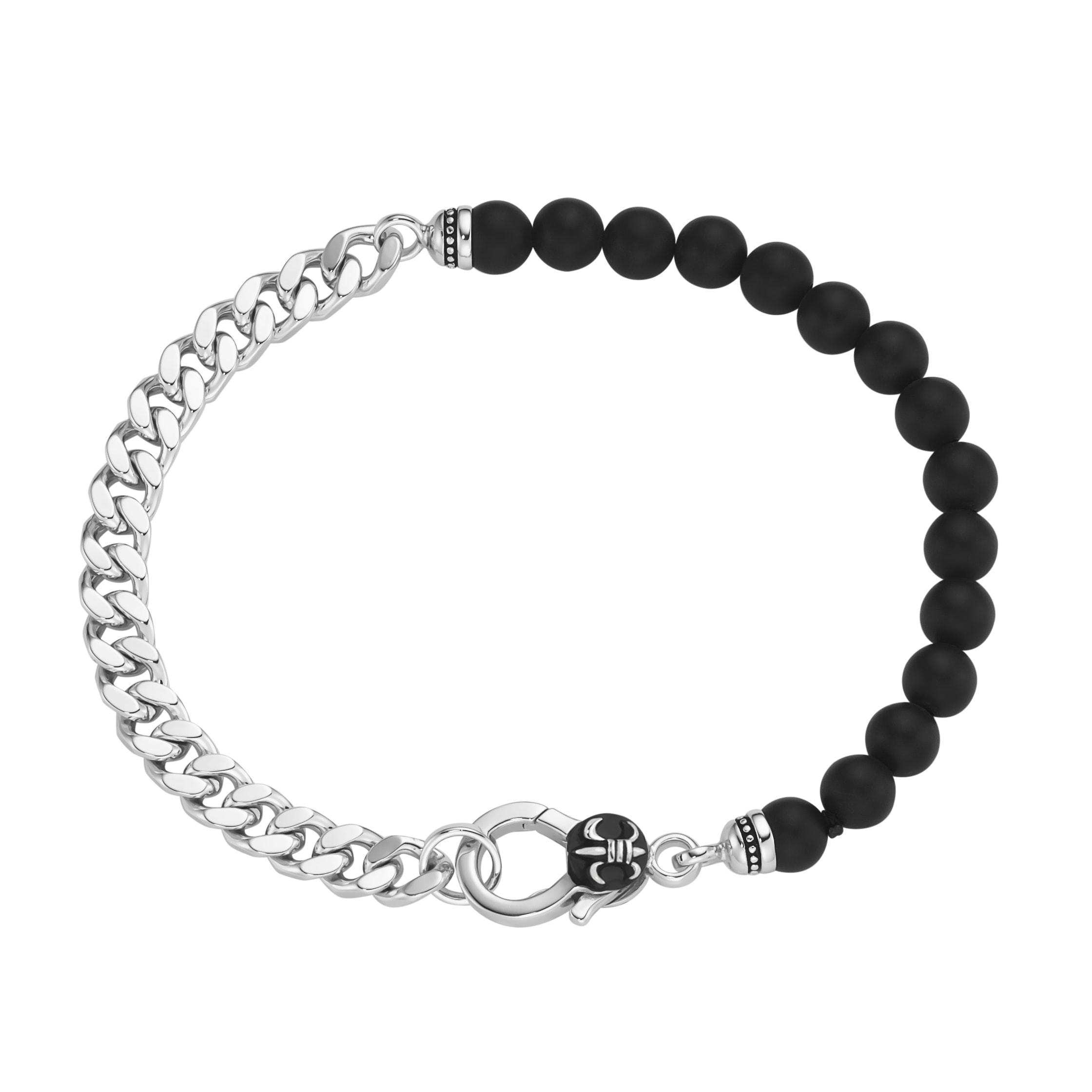 Armband oder Achat BAUR MILANO Silber | Perle, ▷ GIORGIO »Panzerkette, schwarzer bestellen MARTELLO 925«