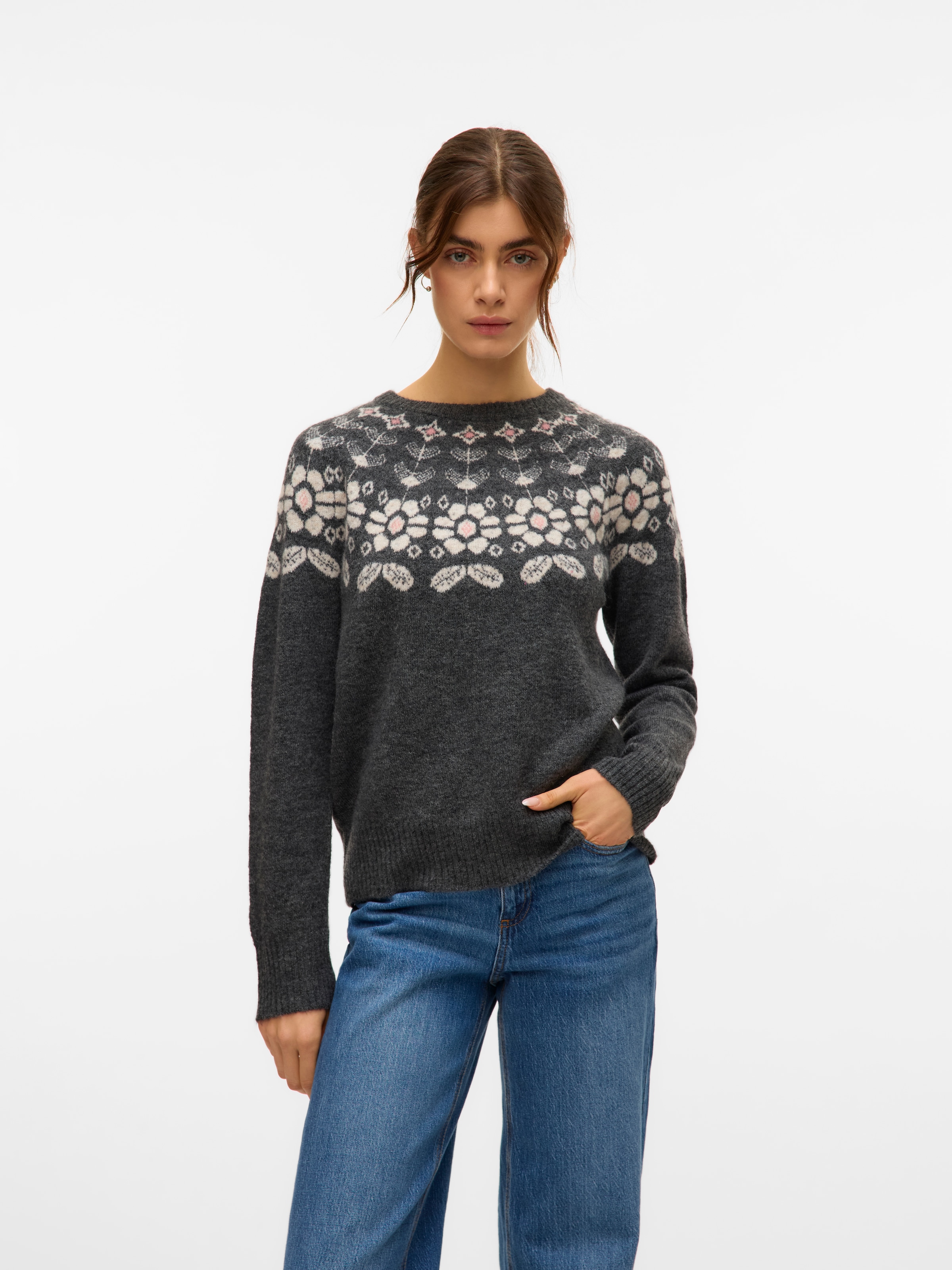 Vero Moda Strickpullover "VMSIMONE LS NORDIC PULLOVER GA REP BOO" günstig online kaufen