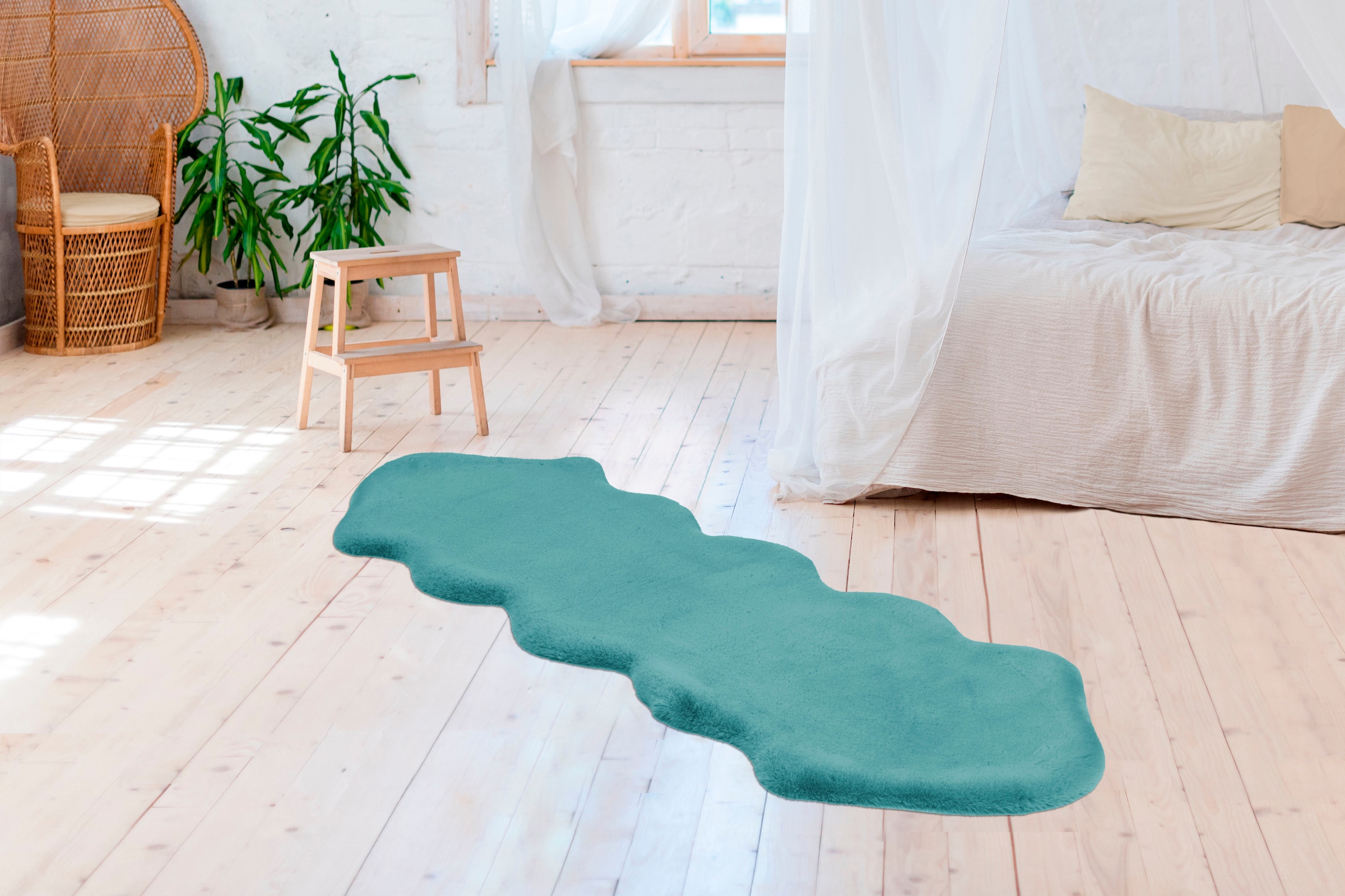 Arte Espina Fellteppich »Rabbit 300«, fellförmig, 35 mm Höhe, Kunstfell, Kaninchenfell-Haptik, supersoft, ideal als Bettvorleger
