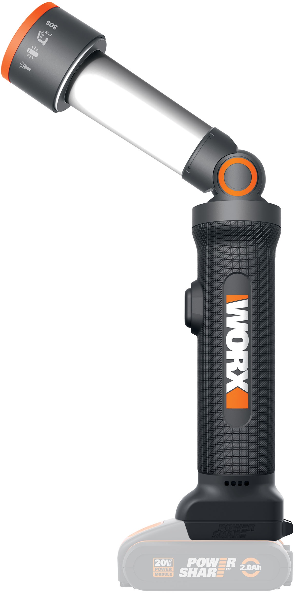 Worx LED Arbeitsleuchte "WX027.9" LED-Board Neutralweiß 120-510 Lumen, 4-IN-1 multifunktional, ohne Akku & Ladegerät