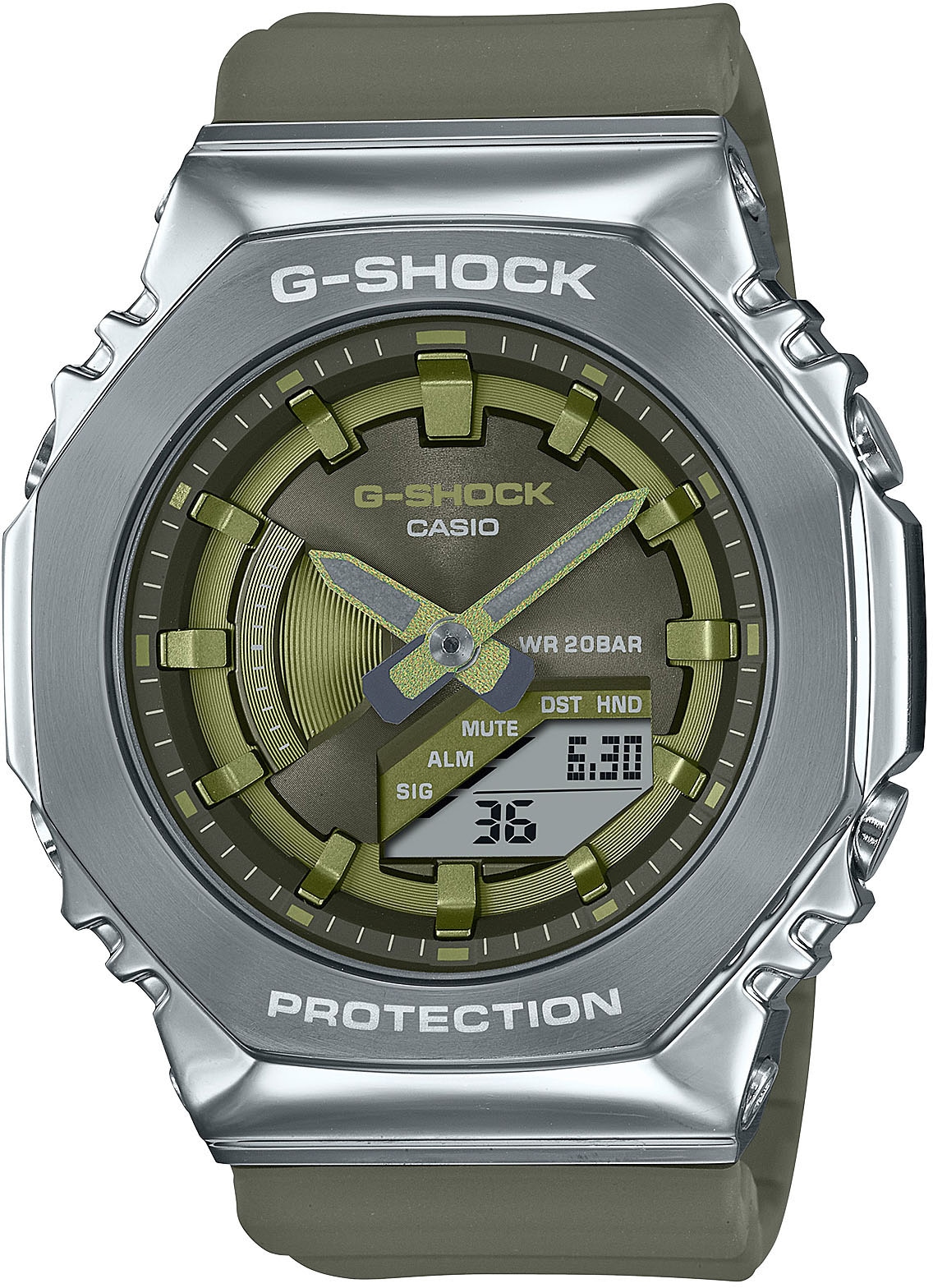 CASIO G-SHOCK Chronograph »GM-S2100-3AER«, Quarzuhr, Armbanduhr, Damen, Herren, digital, bis 20 bar wasserdicht