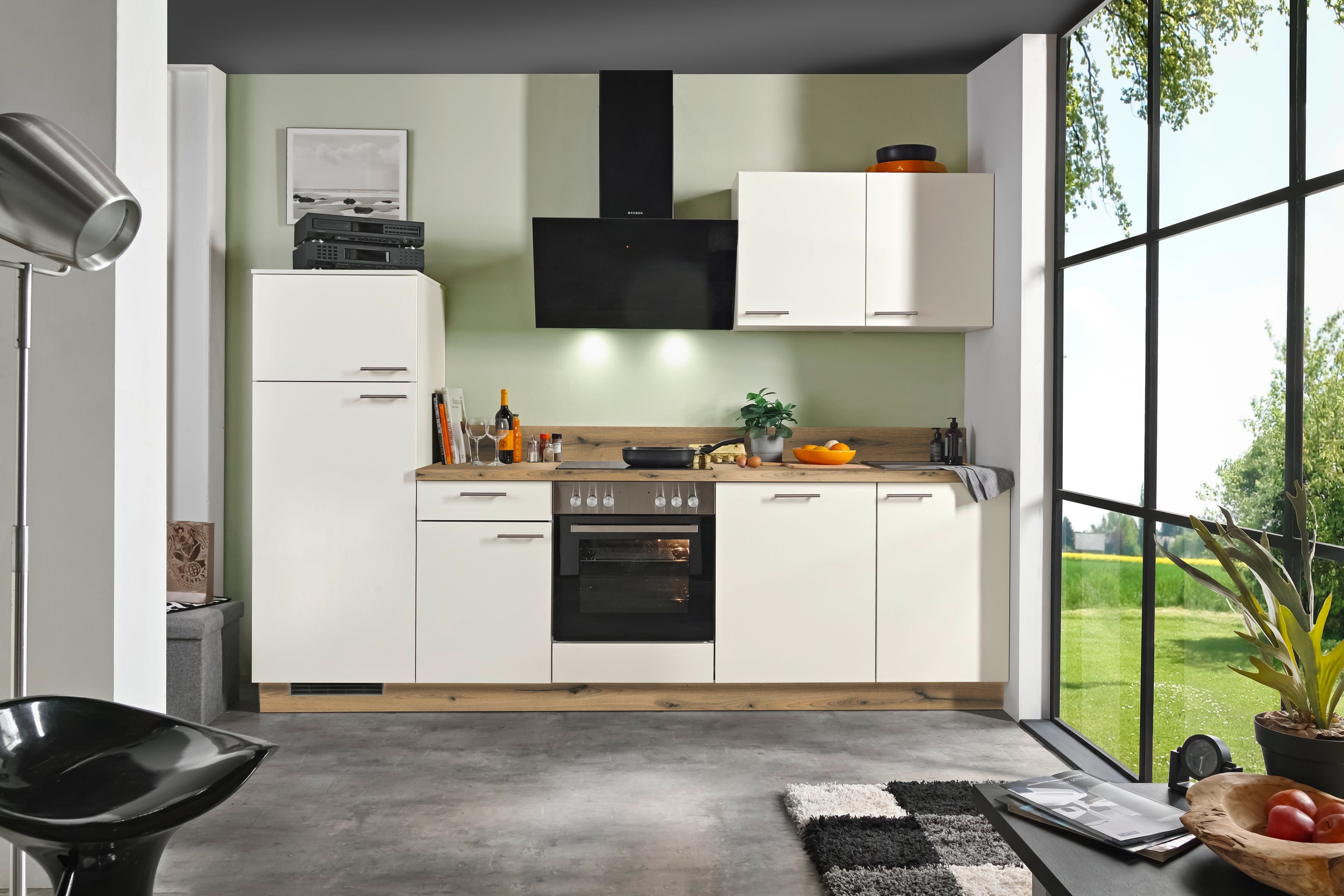 KOCHSTATION Küche vormontiert, wahlweise mit E-Geräten, Stellbreite 280 cm günstig online kaufen