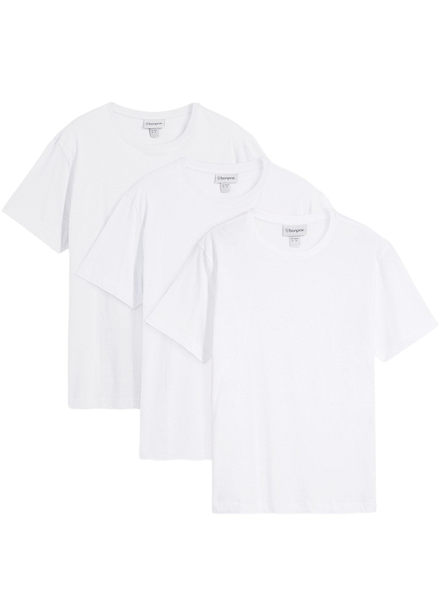 bonprix T-Shirt "T-Shirt (3er Pack)" Packung, 3 Stk. bequemer Regular Fit, Rundhalsausschnitt, leichte Stoffqualität