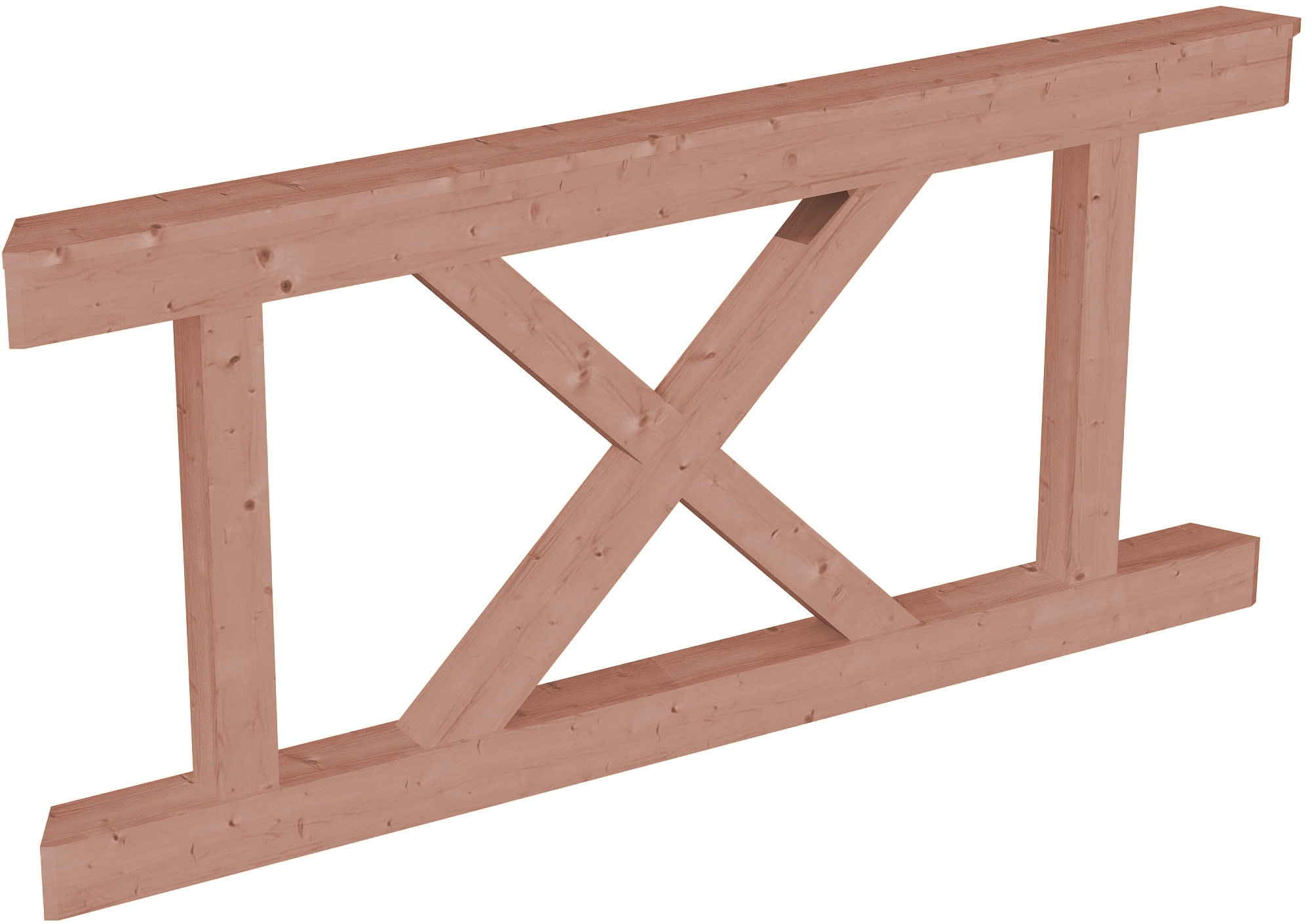 Brüstungsgeländer SKANHOLZ, H:84cm L:150cm, beige, Geländer, "Andreaskreuz"