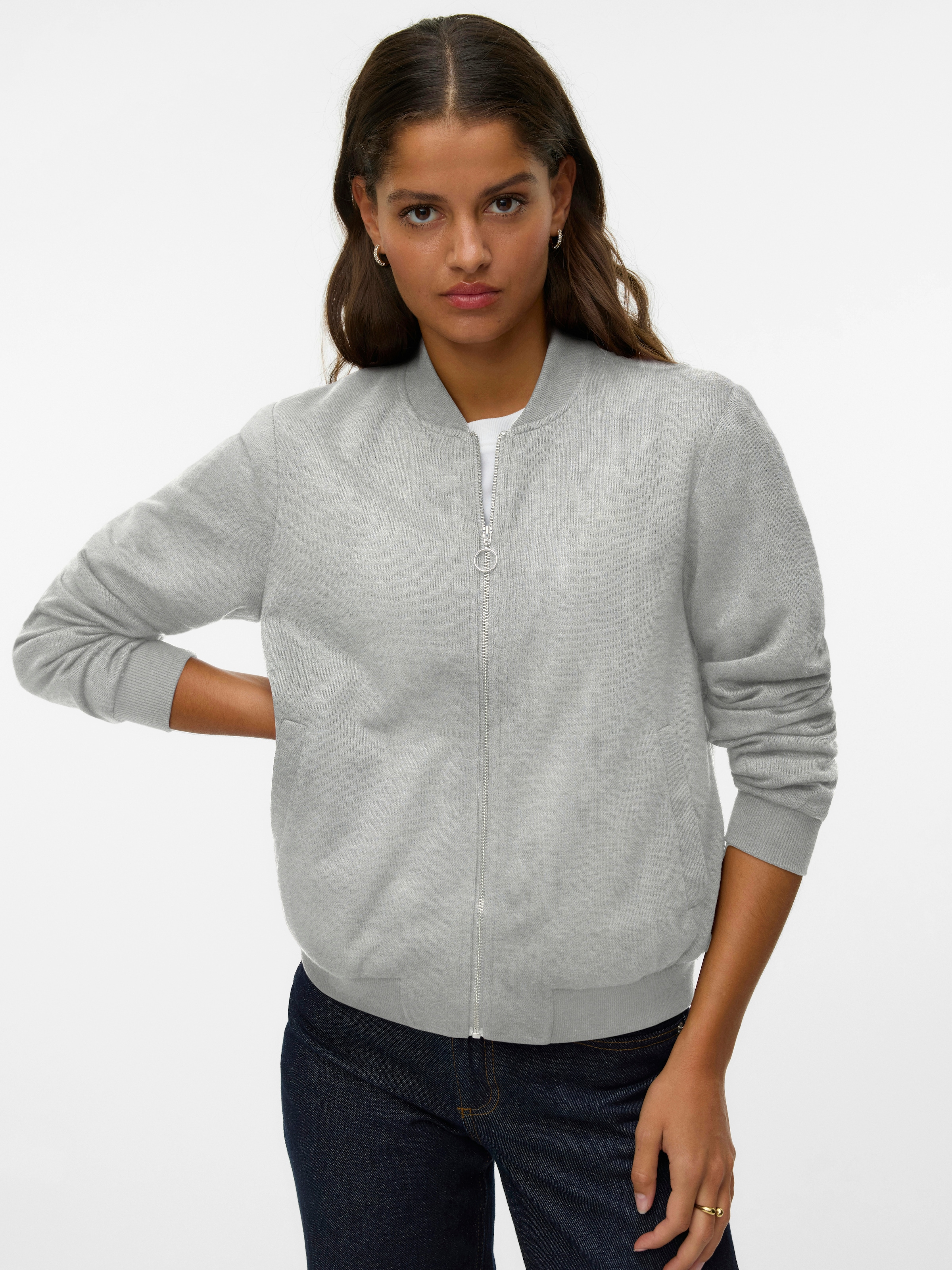 Vero Moda Bomberjacke "VMKIMIKO LS SHORT JERSEY BOMBER NOOS" günstig online kaufen