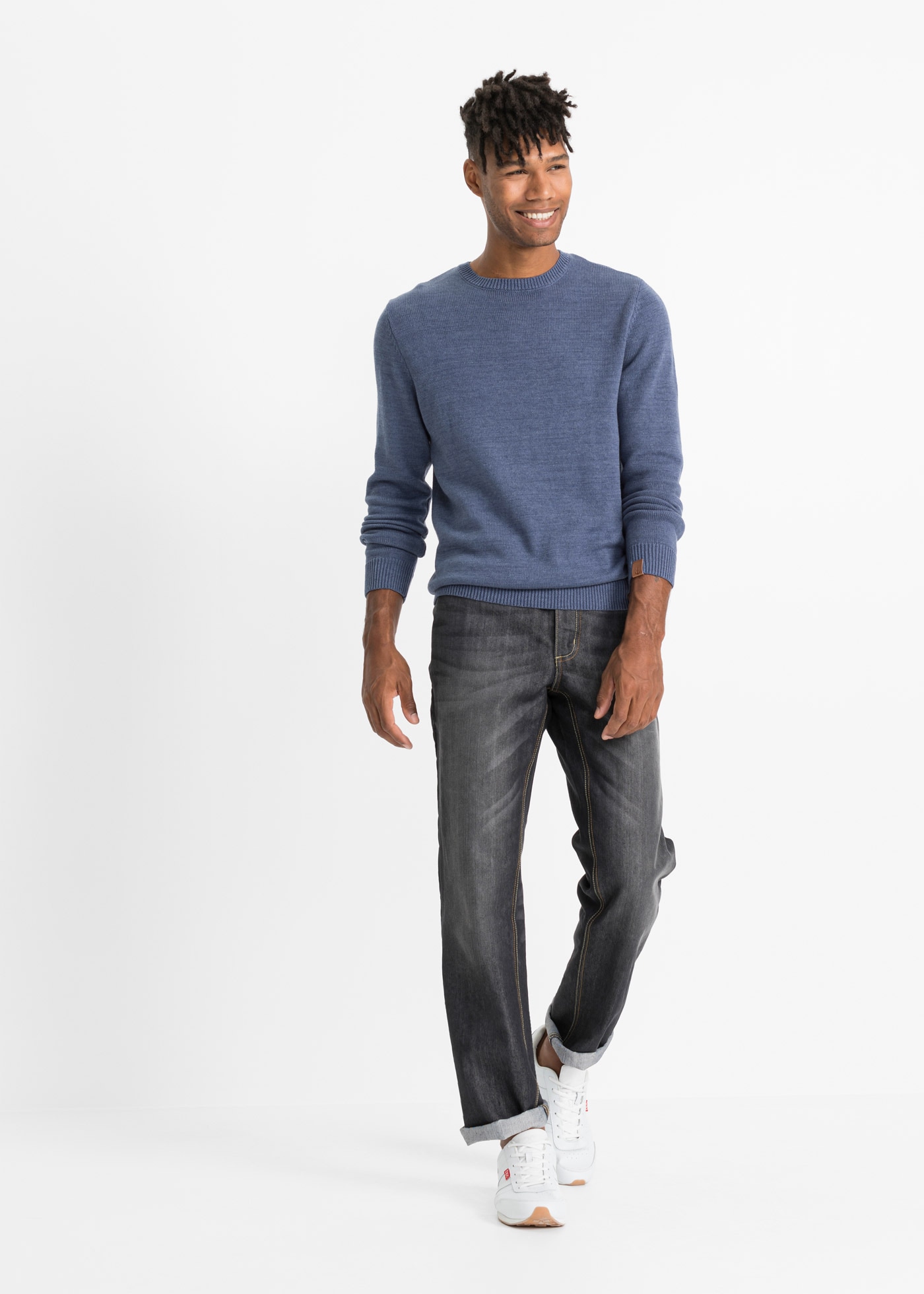 bonprix Strickpullover Feinstrickpullover mit Baumwolle