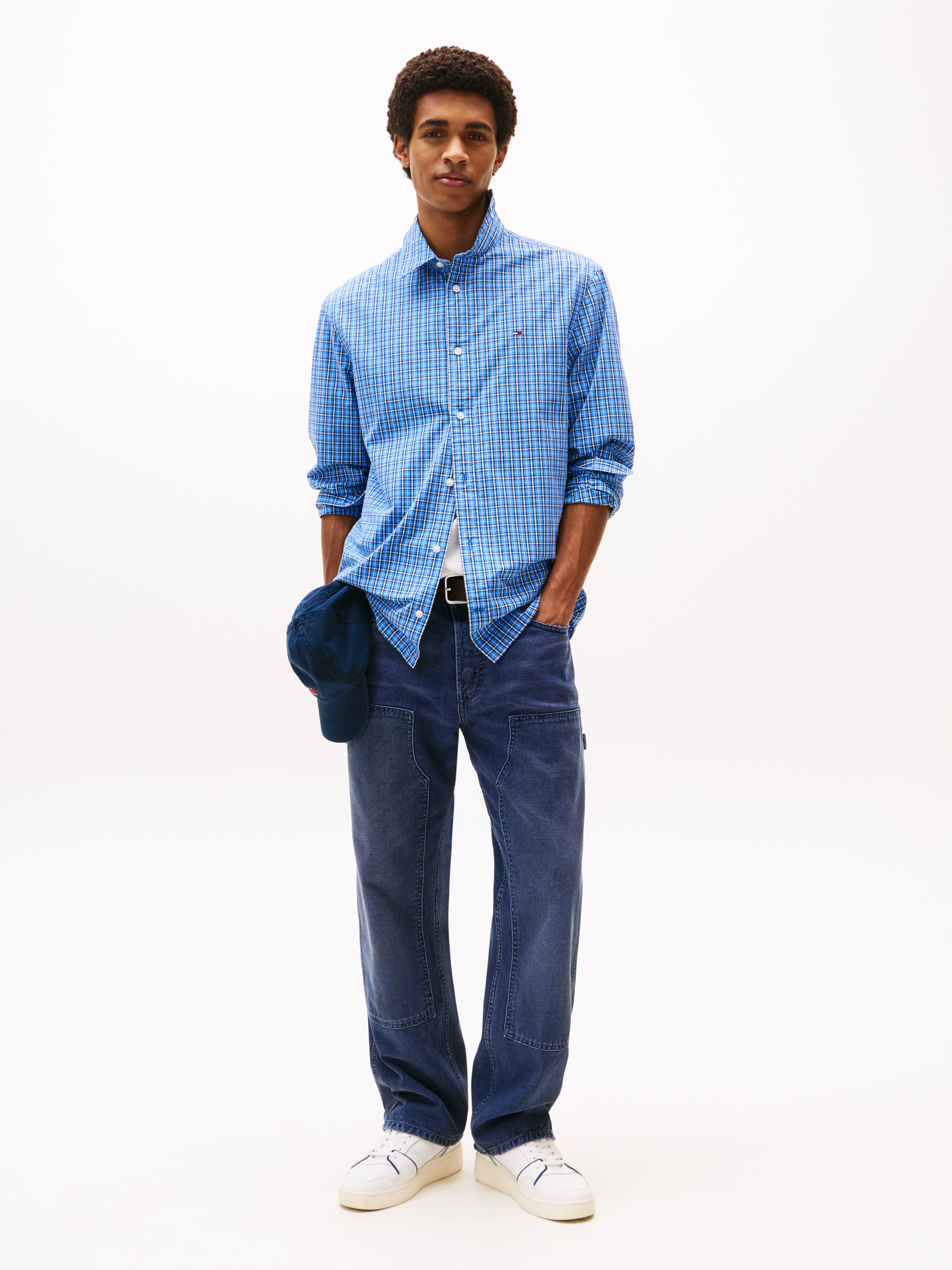 Tommy Jeans Langarmhemd »TJM ESSNT POPLIN REG SHIRT EXT«, Mit Rundhalsausschnitt