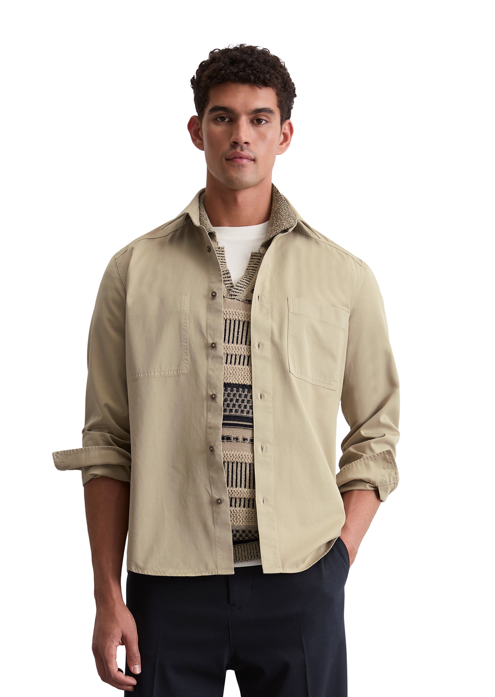 Marc OPolo Langarmhemd "aus softem Bio-Baumwoll-Twill" günstig online kaufen