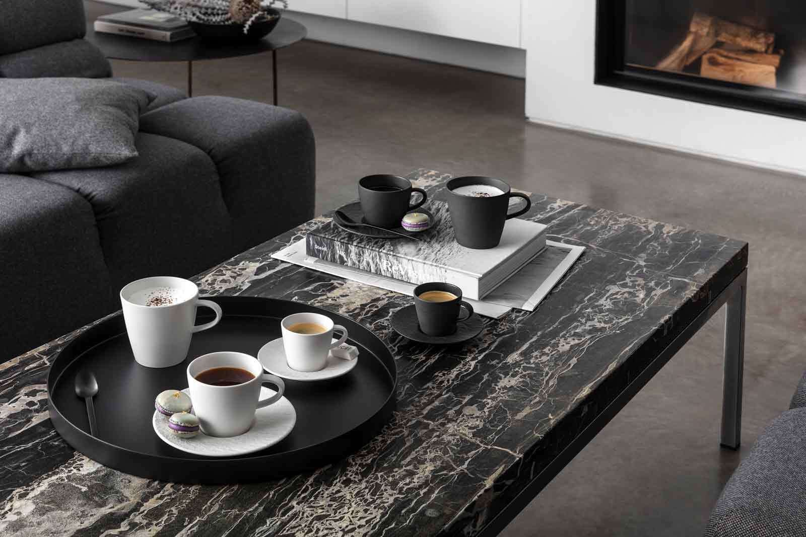 Villeroy & Boch Tasse »Kaffeetasse mit Untertasse Manufacture Rock 150 ml / ø 15,4 cm schwarz«