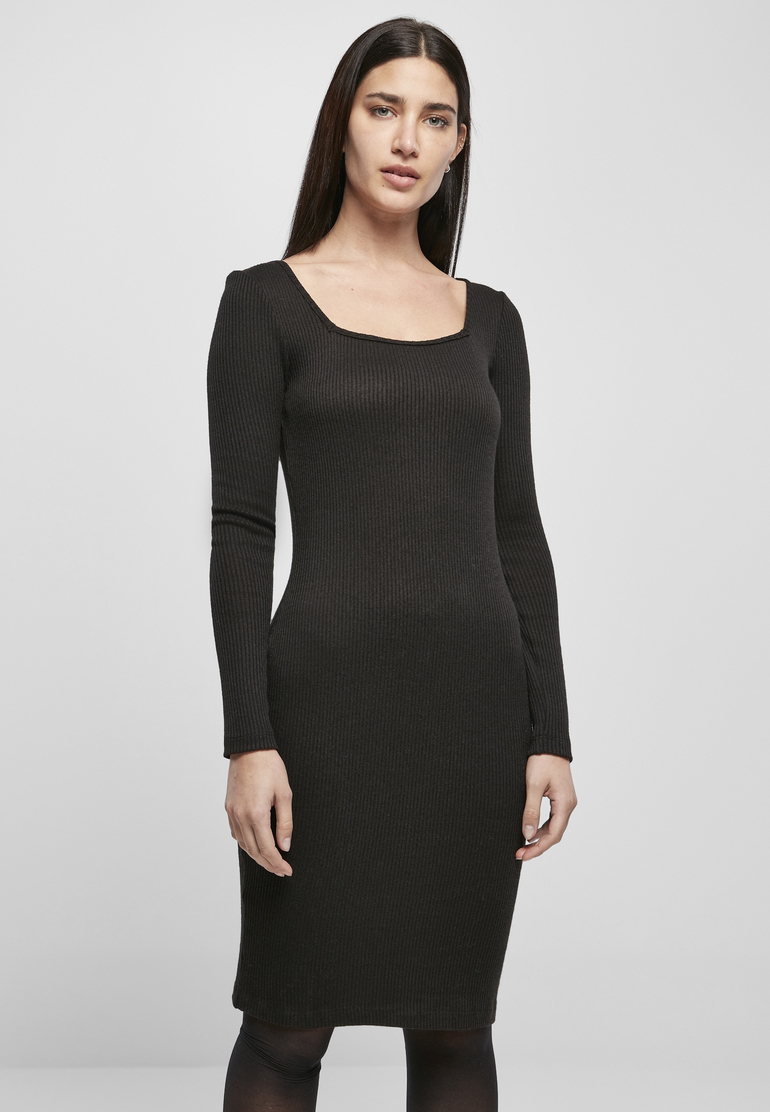 Rib »Damen tlg.) Dress«, Squared kaufen | CLASSICS Ladies für Jerseykleid BAUR URBAN (1 Neckline