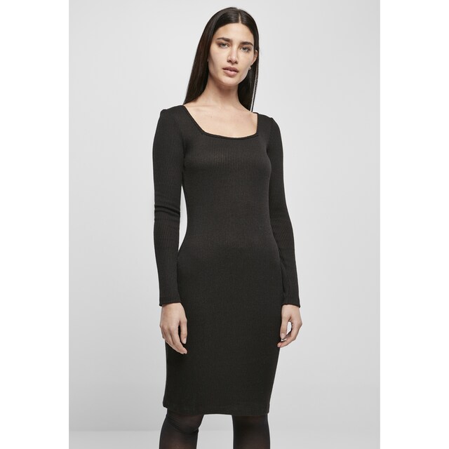 URBAN CLASSICS Jerseykleid »Damen Ladies Rib Squared Neckline Dress«, (1 tlg.)  für kaufen | BAUR