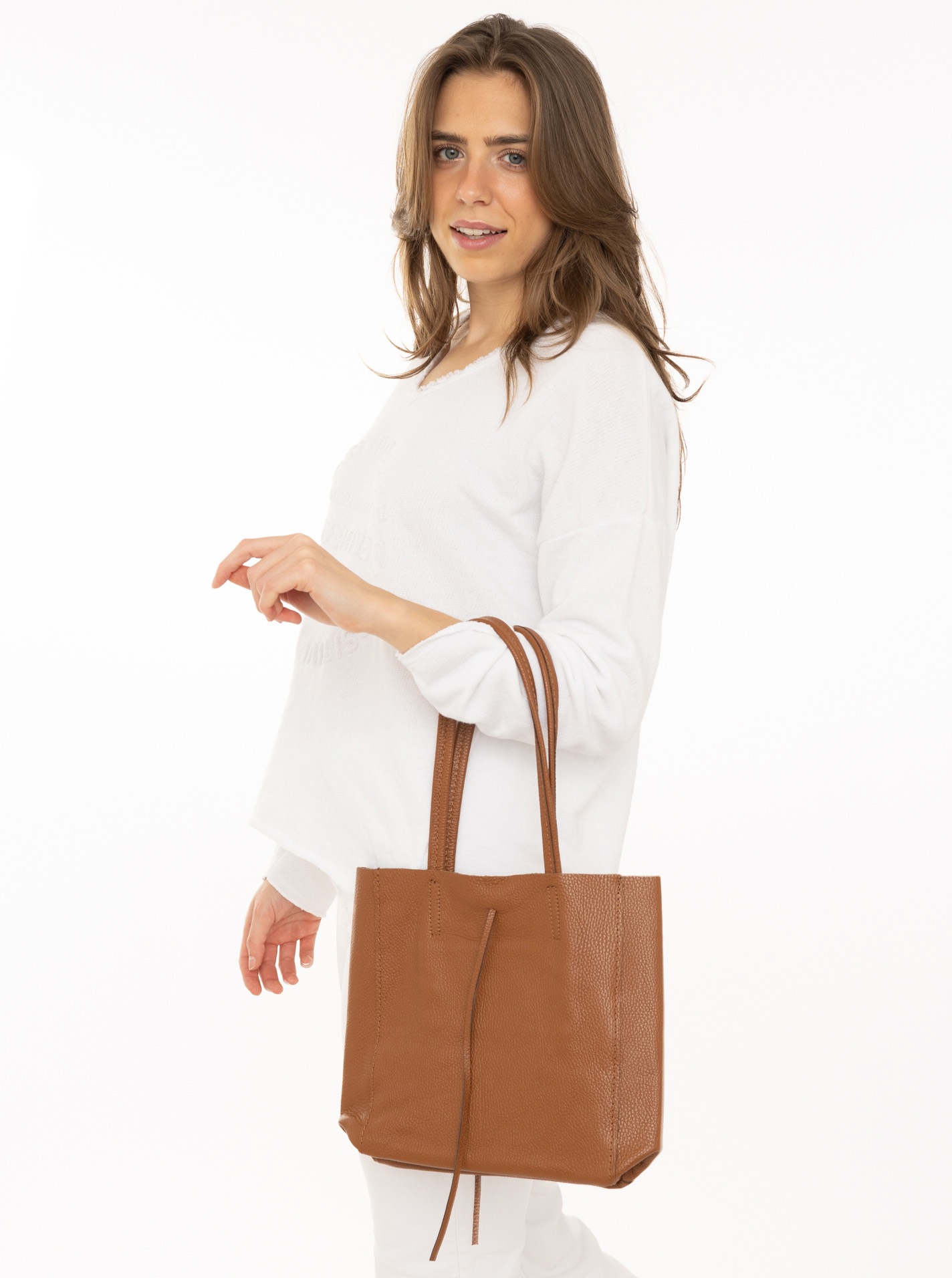 Zwillingsherz Tragetasche "Ledershopper "Small"" mit Schulterhenkel und Bin günstig online kaufen