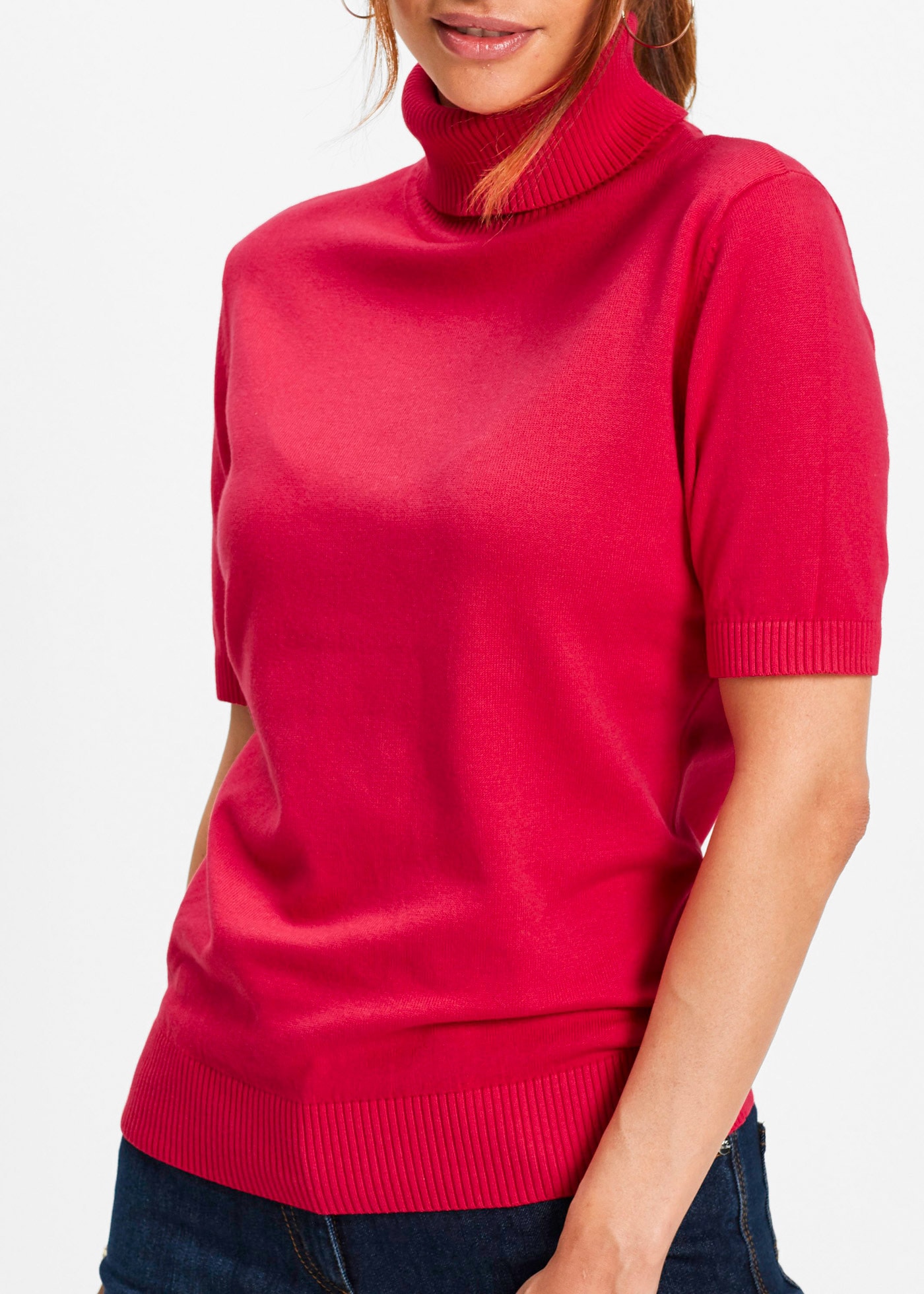 bonprix Rollkragenpullover »Rollkragenpullover, Kurzarm«, Rollkragenpullover, Kurzarm
