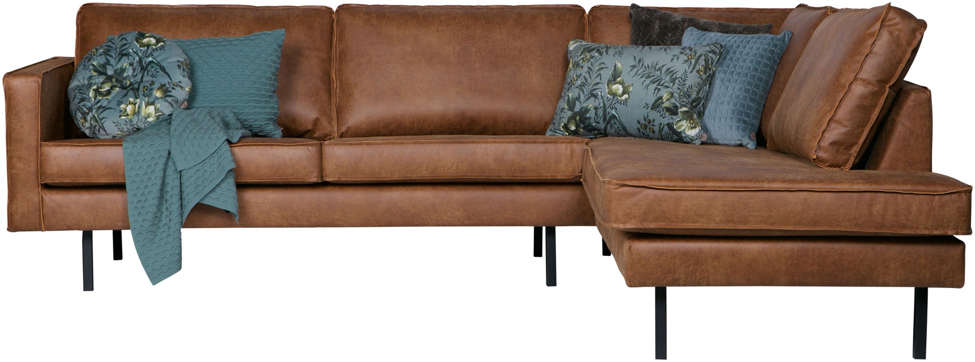 WOOOD Ecksofa »Rodeo«, mit recyceltem Leder, frei im Raum stellbar, H 85 cm x B 266 cm