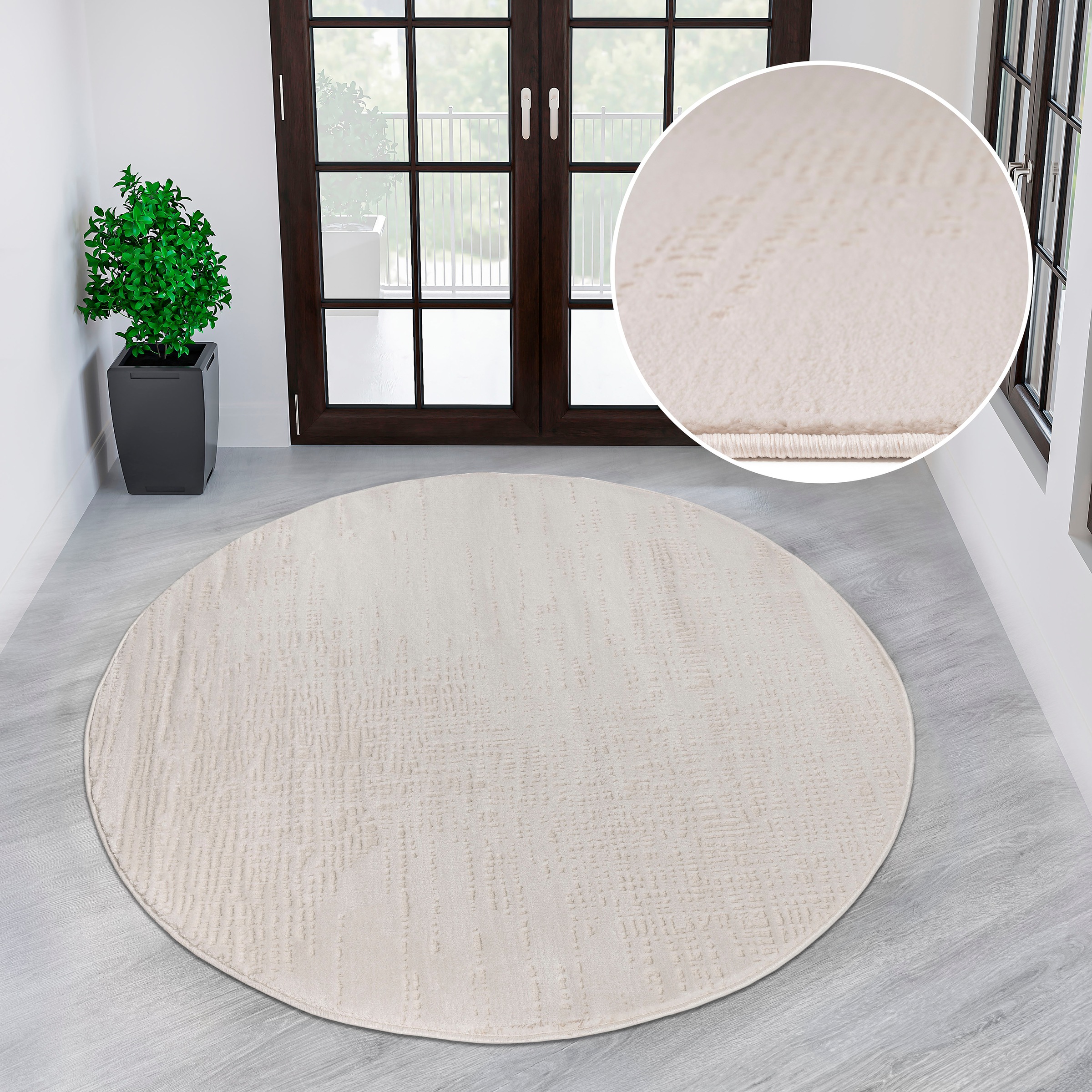 my home Teppich "Ariano, dezenter Glanz mit Hoch-Tief-Struktur" rund 12 mm günstig online kaufen