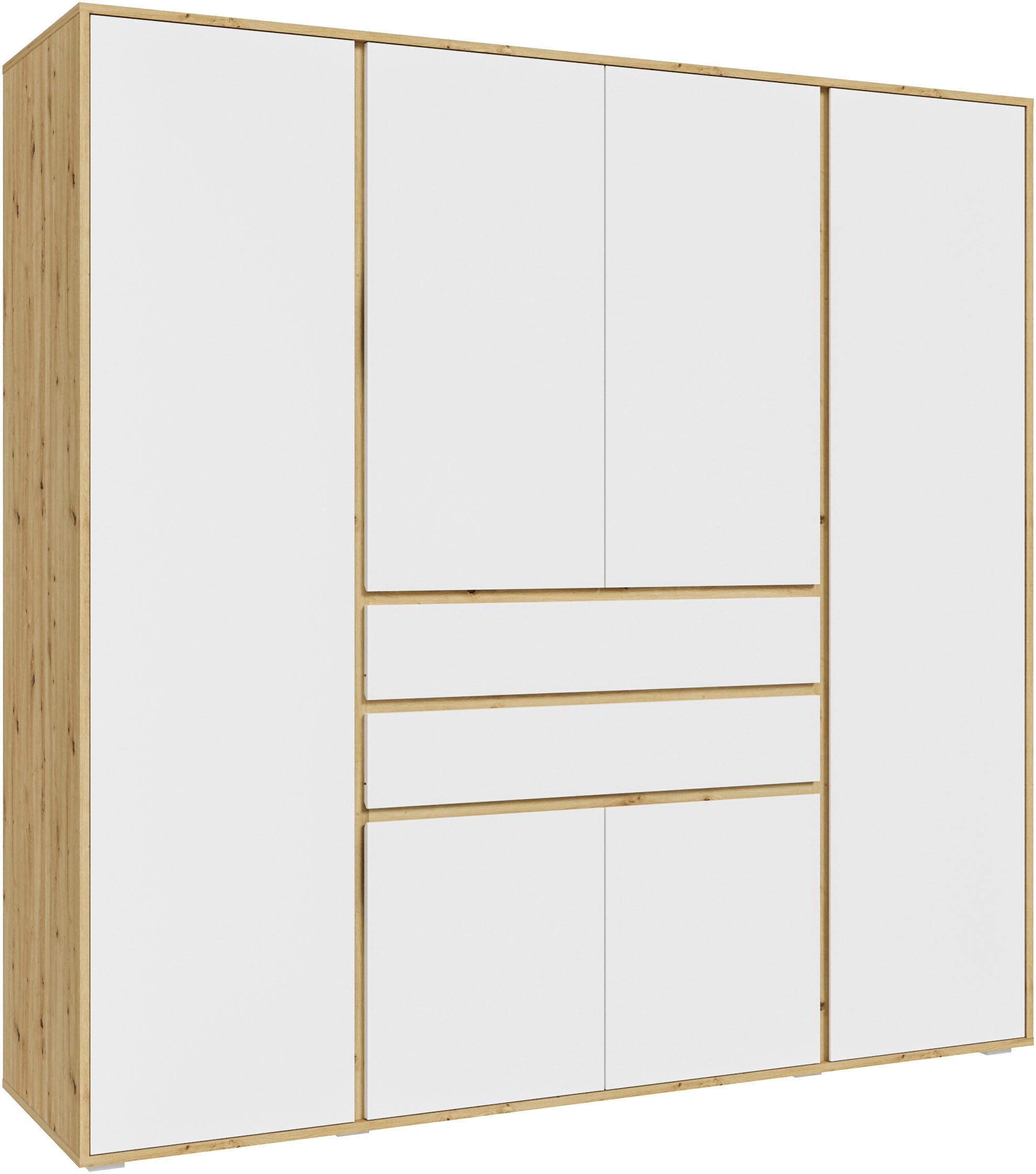 Home affaire Kleiderschrank "NULA, Schlafzimmerschrank, Garderobe, Schrank" in verschiedenen Ausführungen und Farben erhältlich, 1 Stk. tlg. 6 Türen, 2 Schubkästen, 1 E-Boden, 6 K-Böden, 1 Kleiderstange
