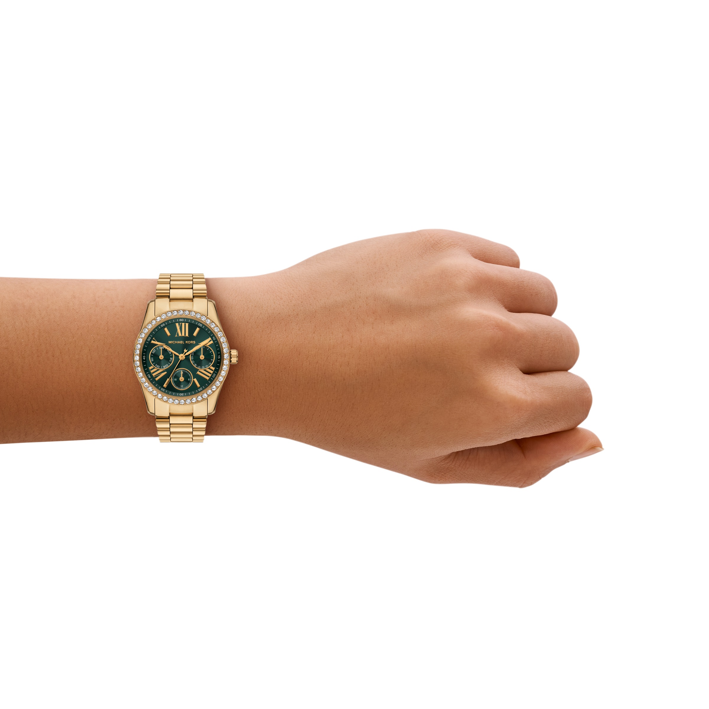 MICHAEL KORS Quarzuhr »LEXINGTON«, Armbanduhr, Damenuhr, Edelstahlarmband, analog, Tag, Wochentag
