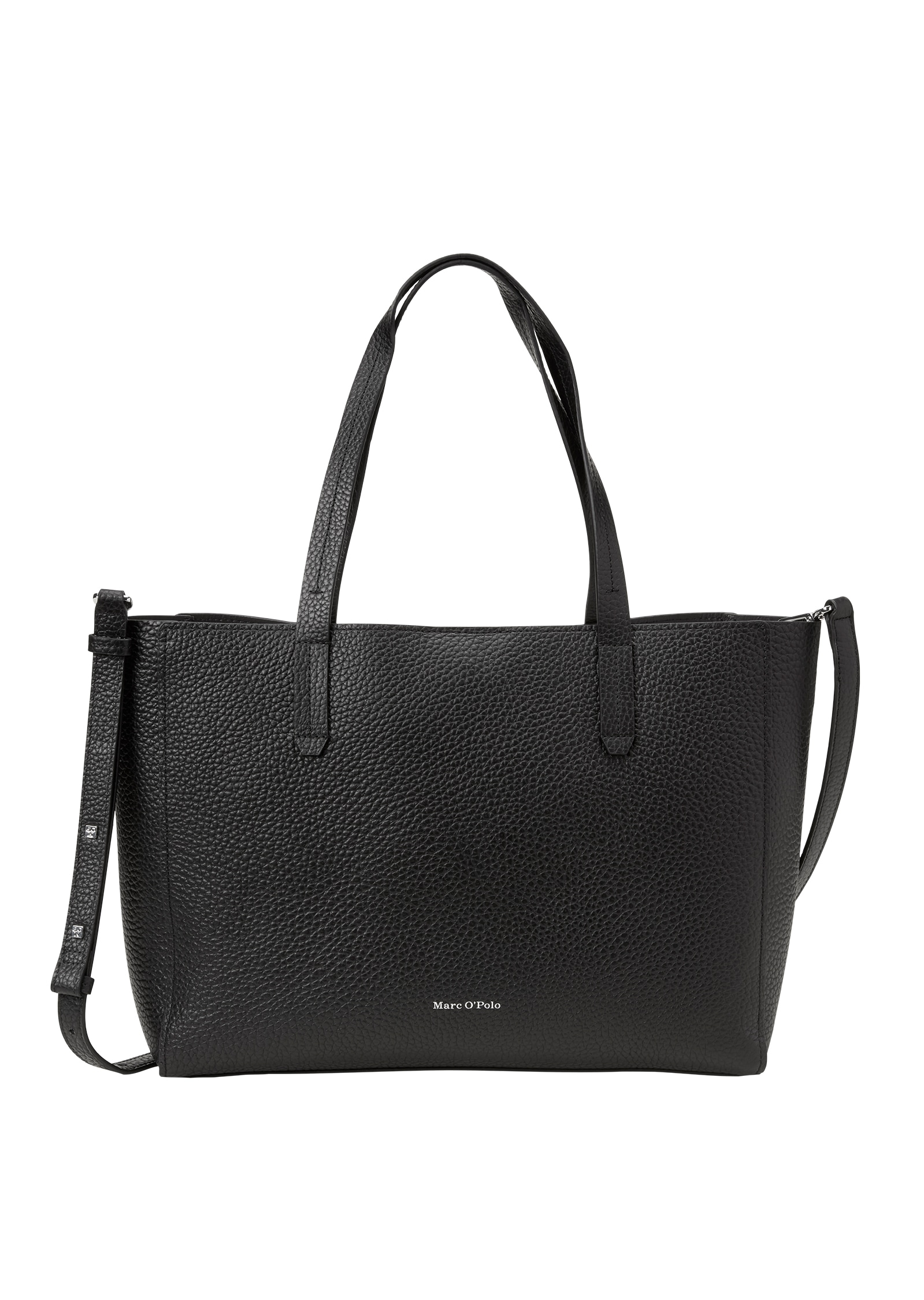 Damen Shopper "BUSIN", MARC O'POLO ACCESSORIESschwarz, Leder, unifarben, Taschen, Businesstasche, Schultertasche, mit herausnehmbarem Laptopfach