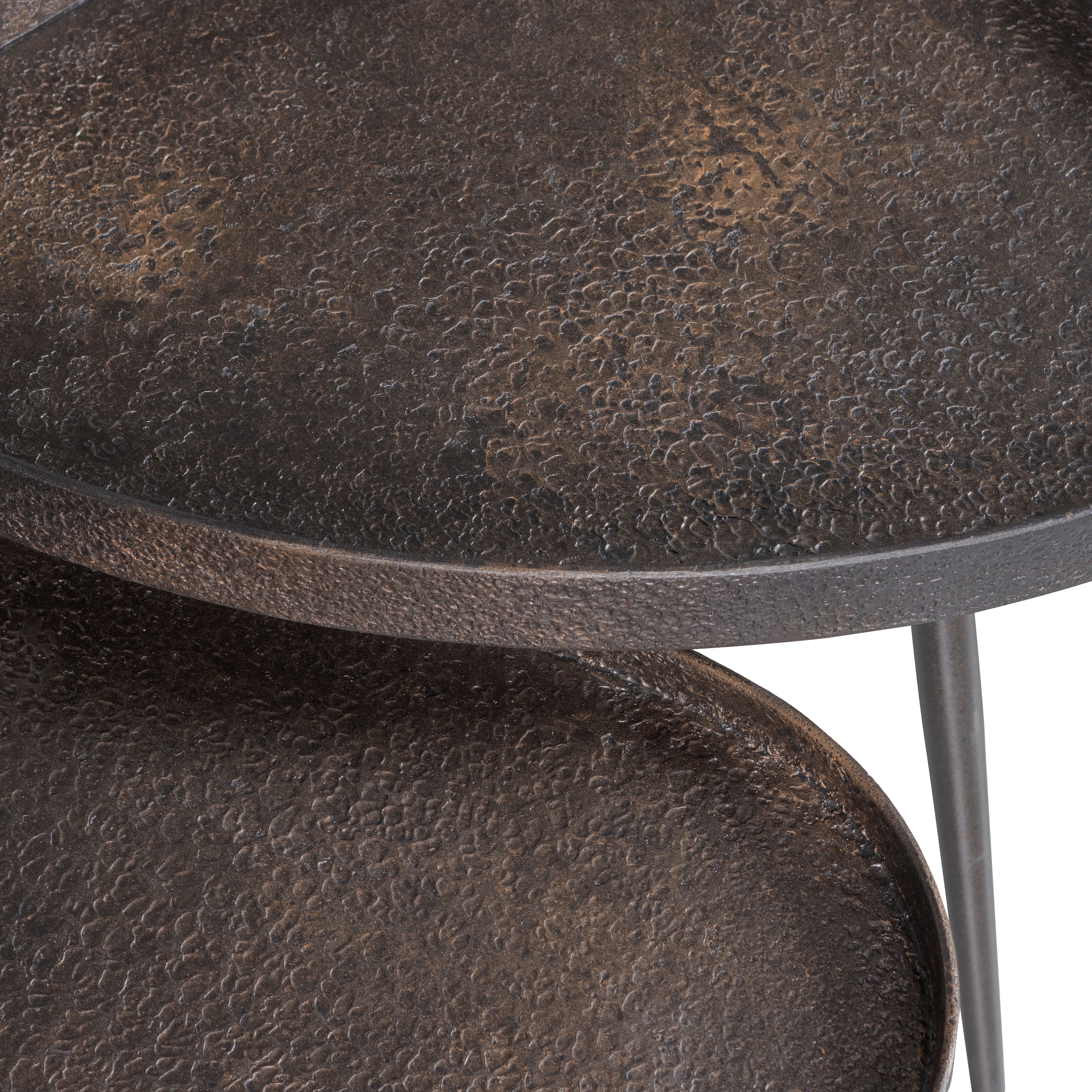 WOOOD Beistelltisch »Crude mit Multiplex-Zinkbeschichtung und Metallbeinen 71 x 52 x 39 cm« Set, 2 Stk. tlg. 2er-Set, unterschiedliche Größen im Set, Tragkraft je 15 kg