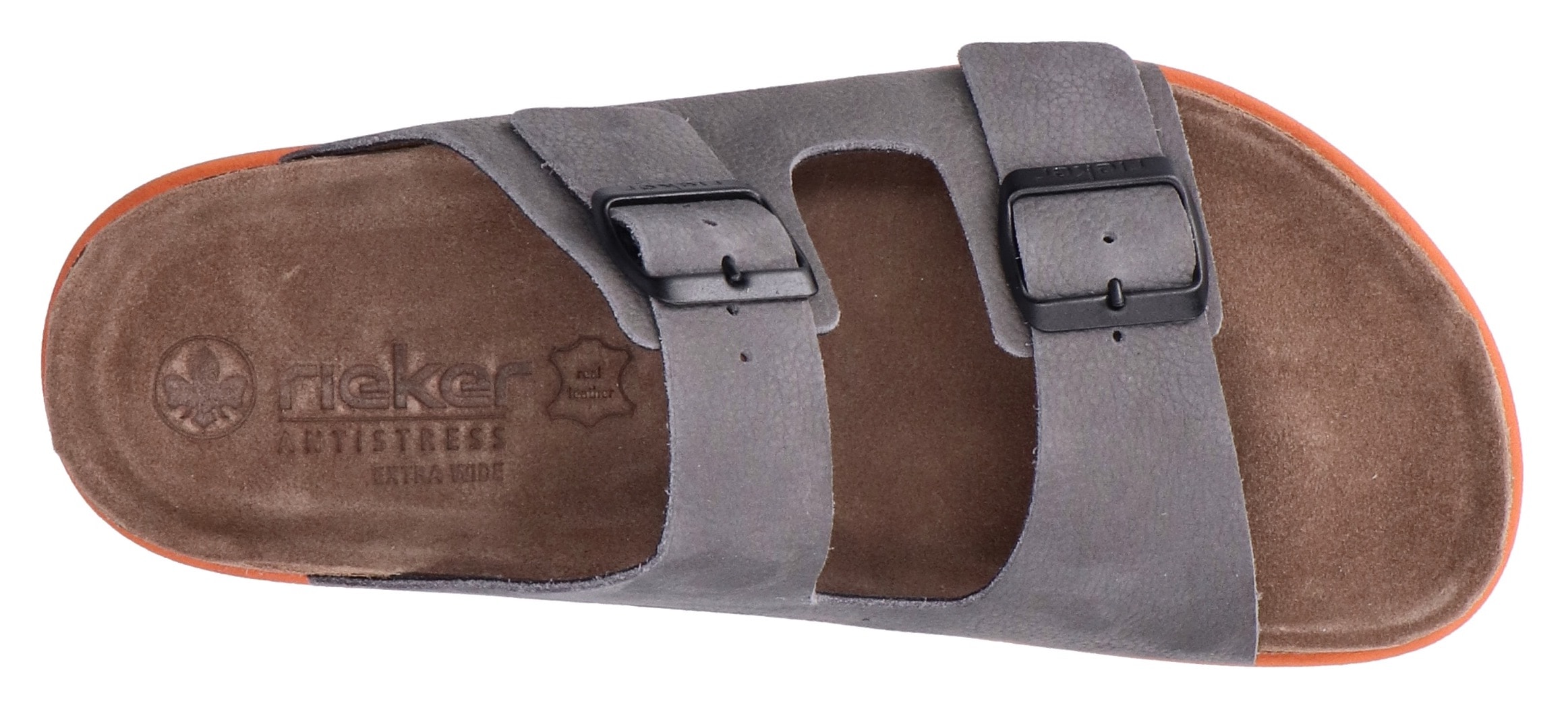 Rieker Pantolette, Sommerschuh, Strandschuh, Hausschuh mit bequemem Fußbett
